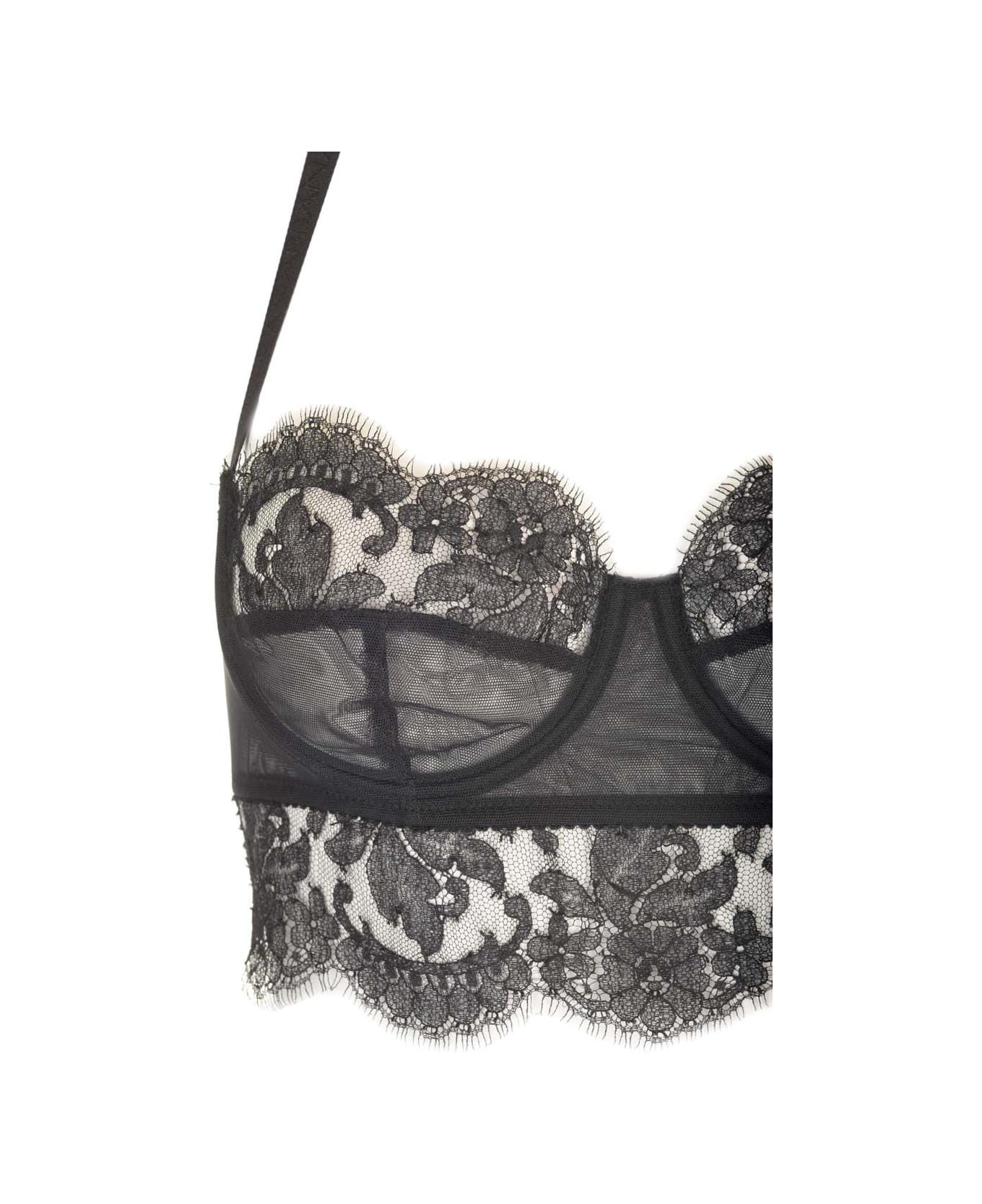 Dolce & Gabbana Lace Bustier Top - Black