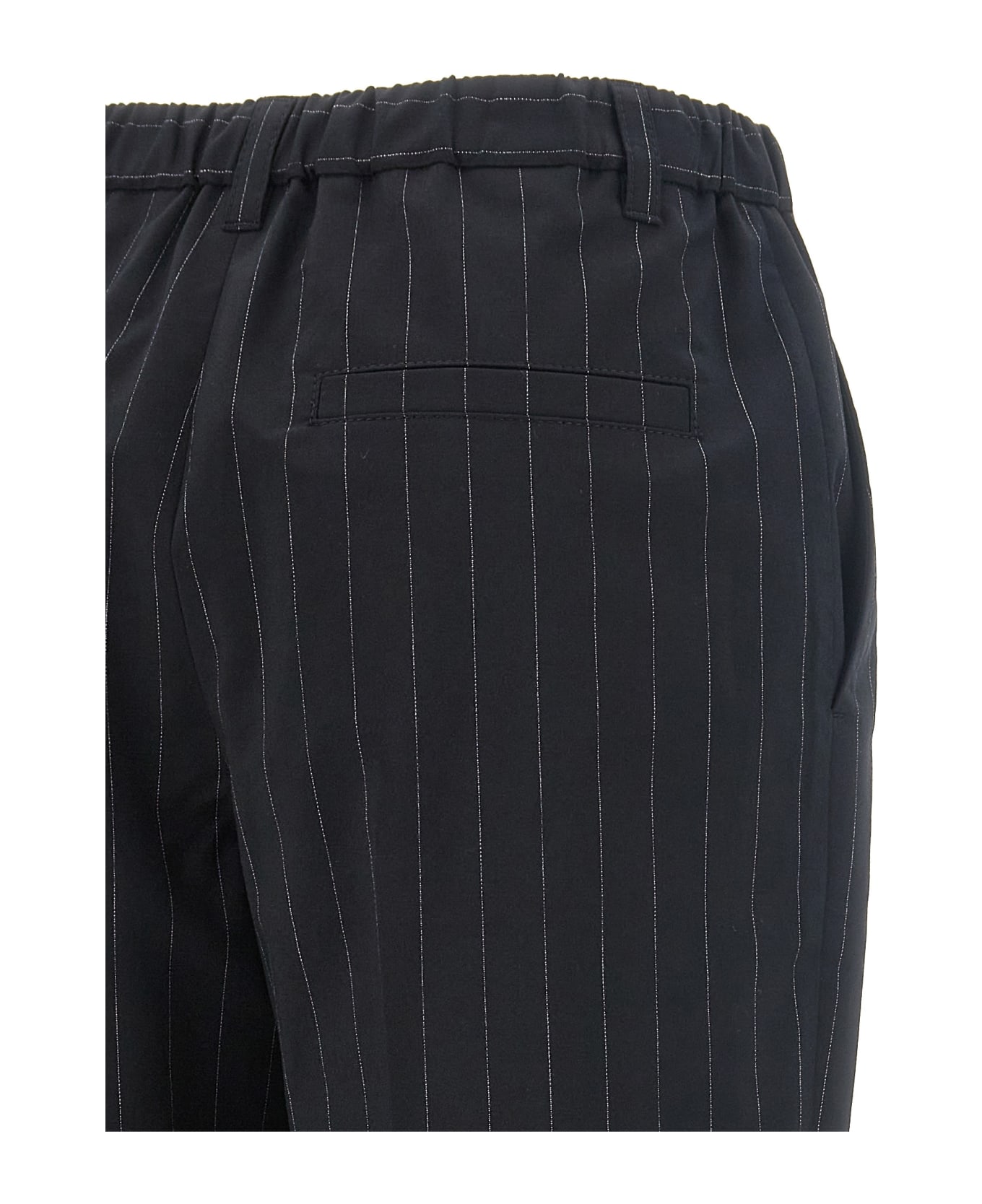 Brunello Cucinelli Pinstripe Trousers - White/Black