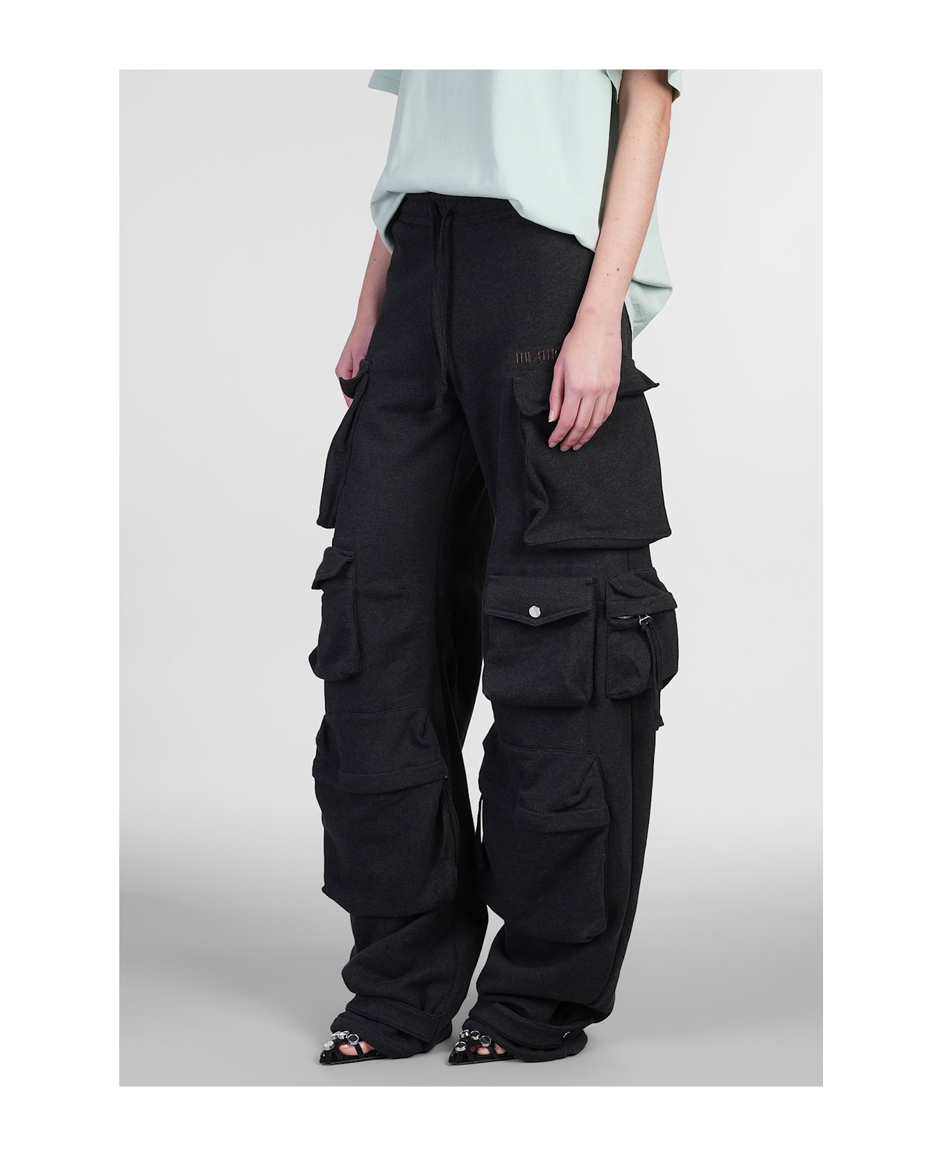 The Attico Pants In Black Cotton - black