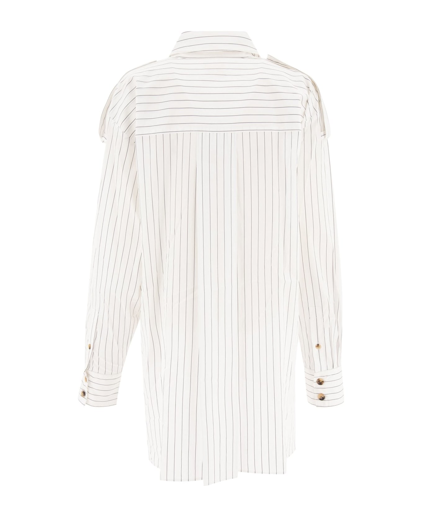 Khaite The Tamal Striped Button-up Shirt - WHITE/BLUE