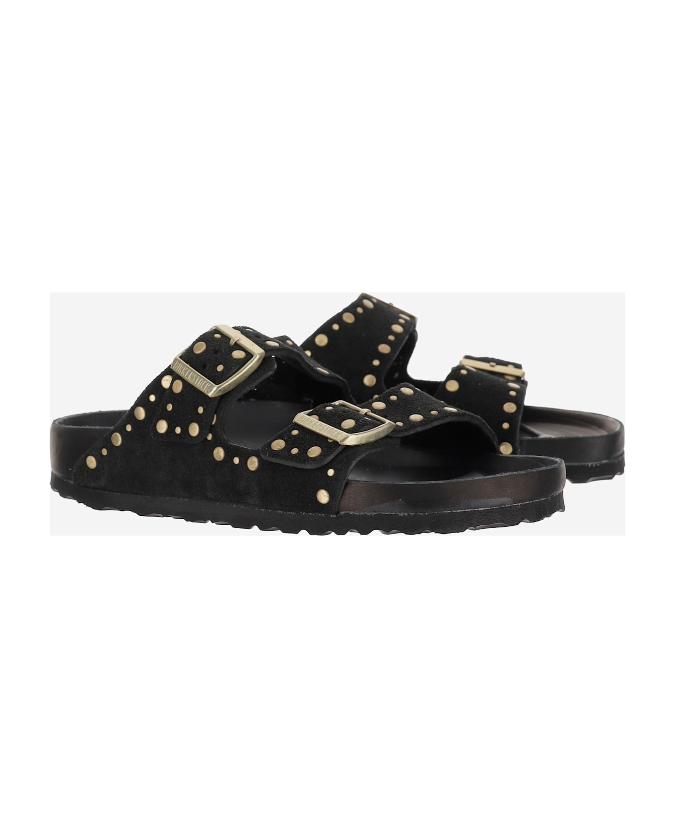 Birkenstock Sandals Arizona Rivet In Suede - Black