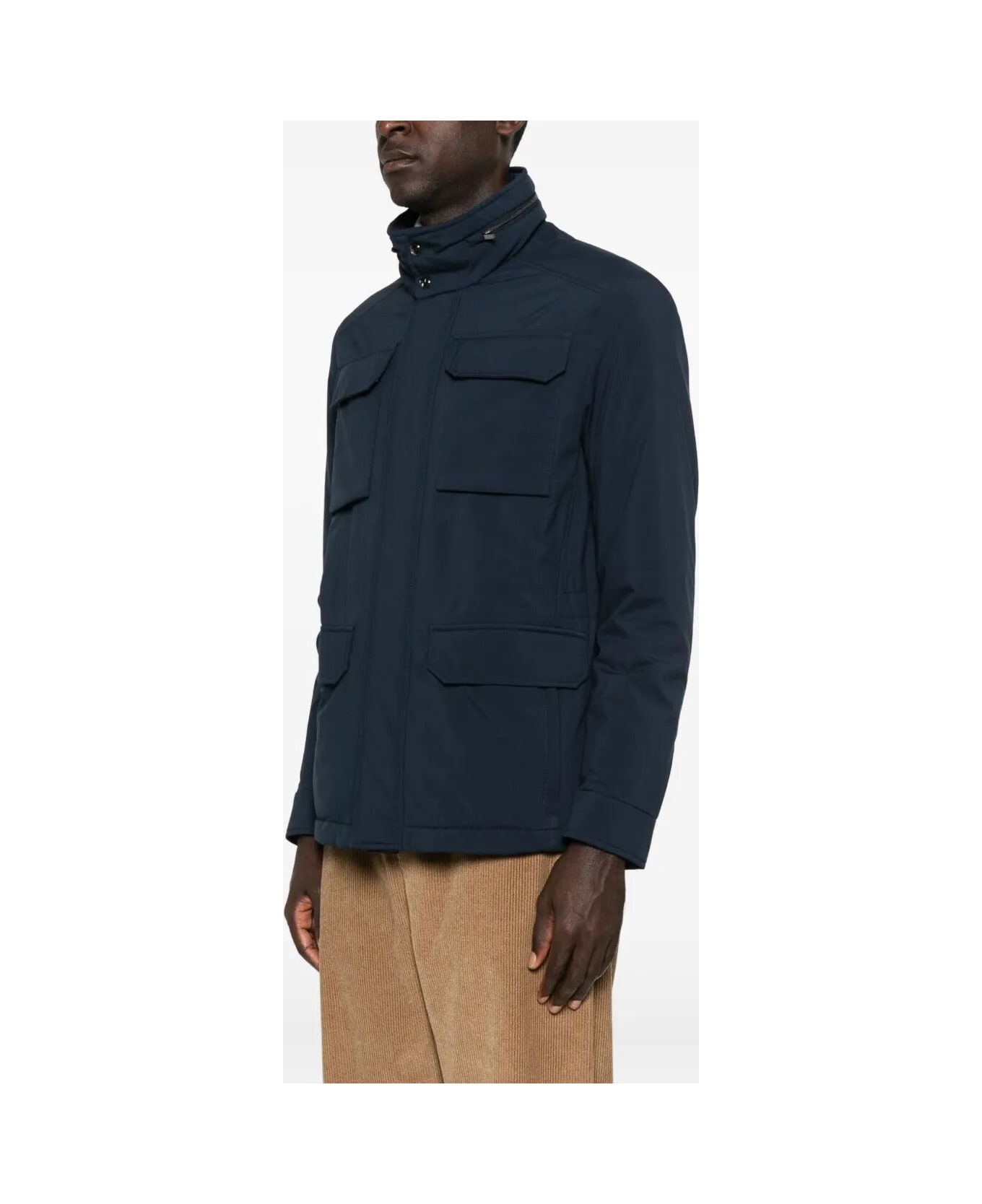 Paul&Shark Typhoon Platinum Save The Sea Field Jacket With Shark Fin - Blu