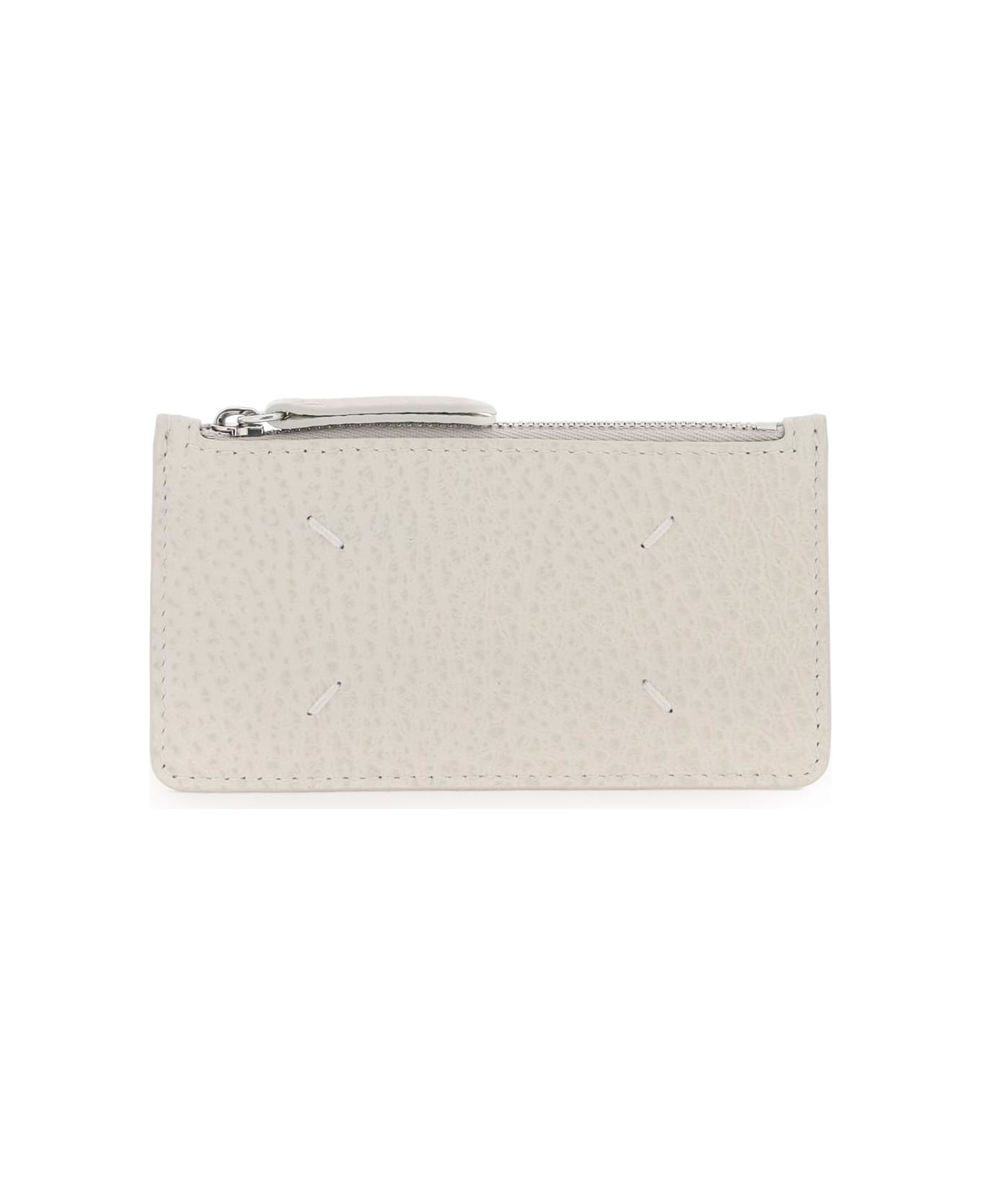 Maison Margiela Leather Zipped Cardholder - GREIGE (White) 財布