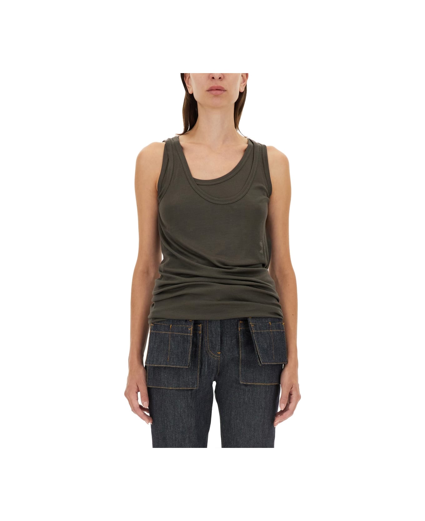 Helmut Lang Convertible Camisole Dress - GREY