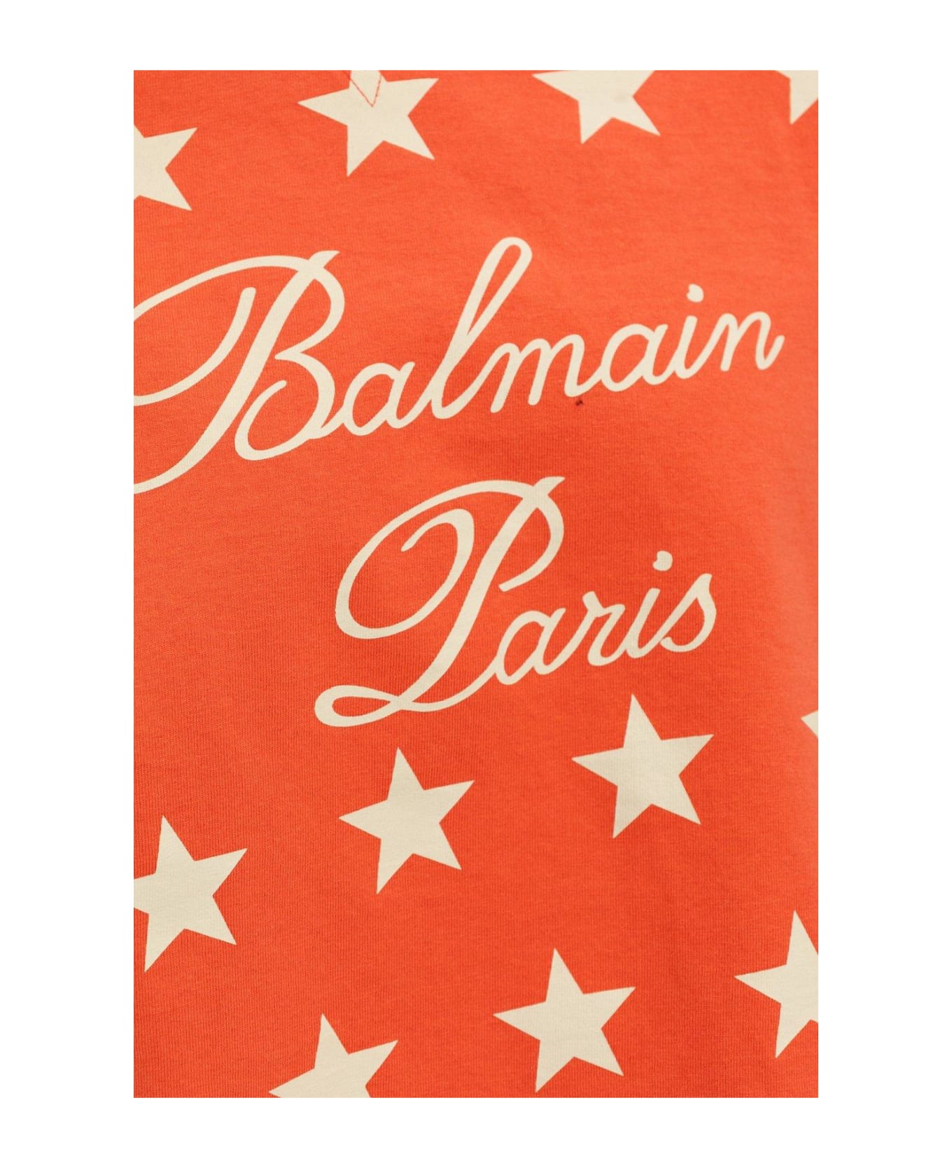 Balmain Star Printed Cropped T-shirt