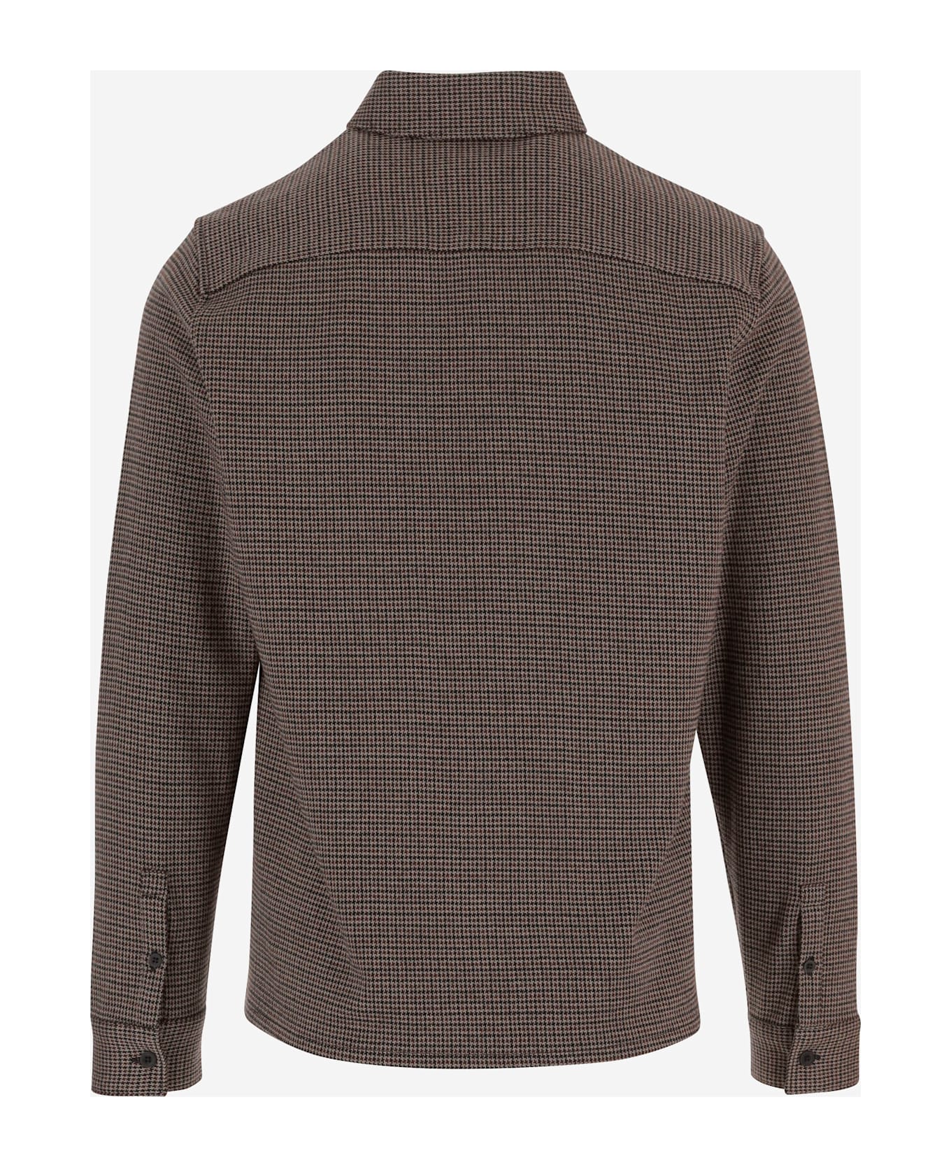 Vince Textured Cotton Blend Shirt - Brown