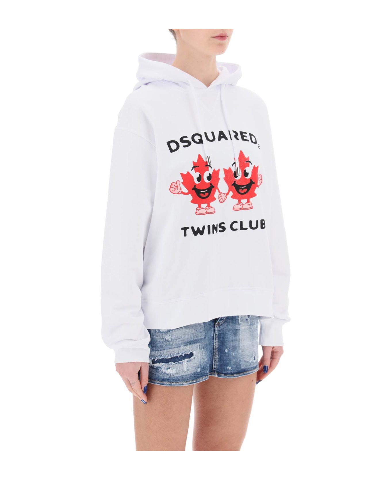 Dsquared2 Twins Club Hooded Sweatshirt - WHITE (White)