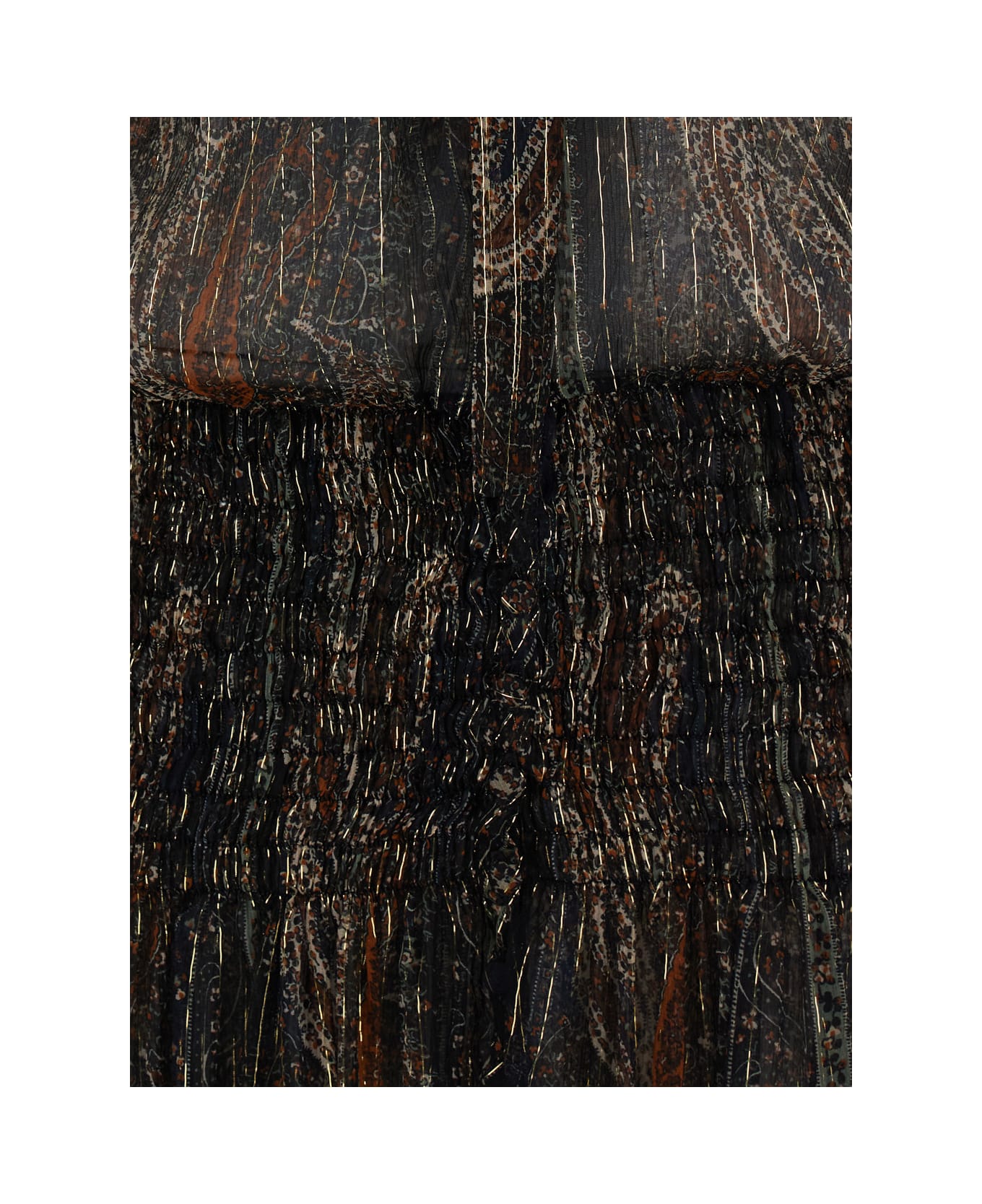 Saint Laurent Printed Silk Blend Long Dress - MULTICOLOREFONCE