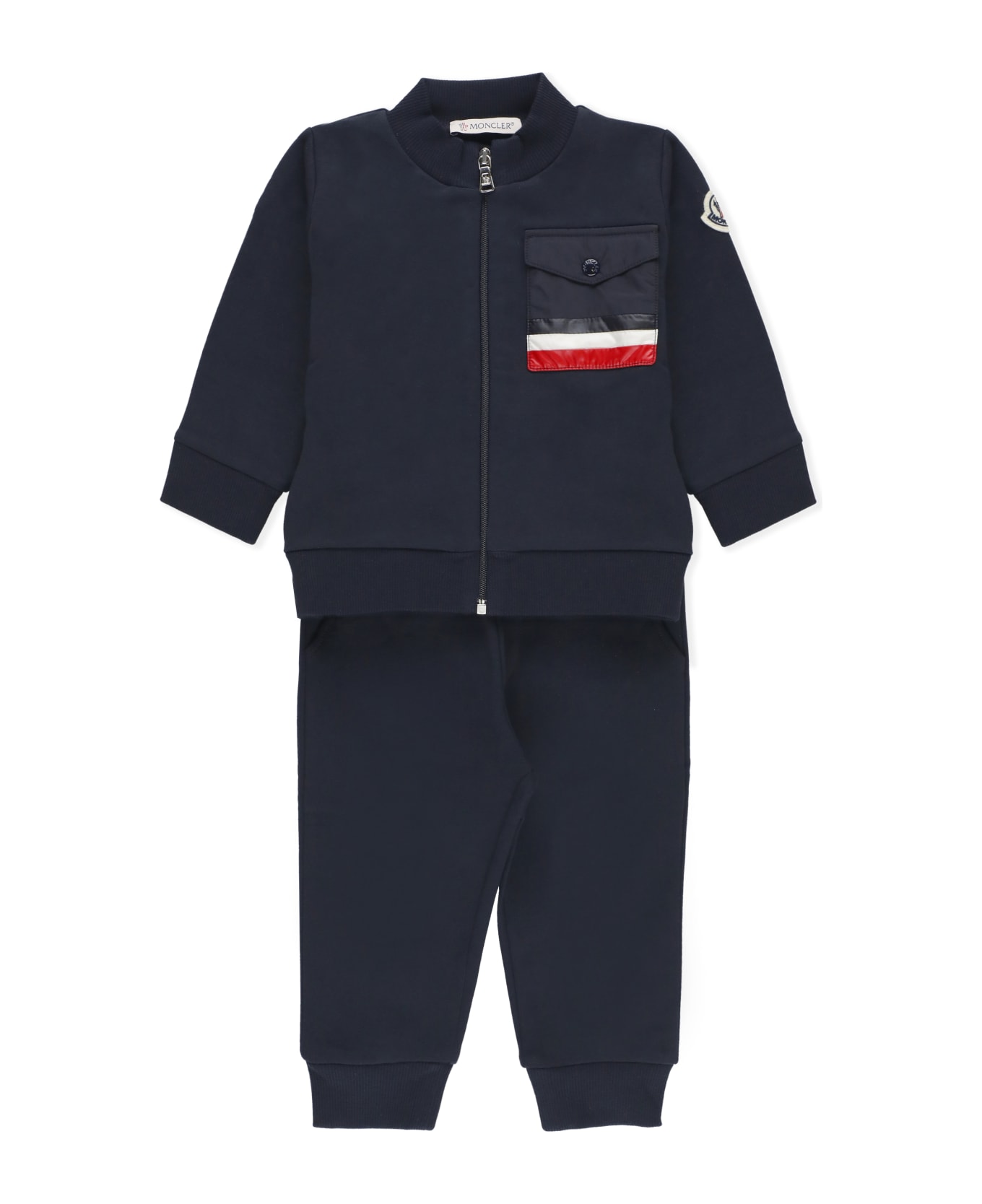 Moncler Two Pieces Jumpsuit With Logo - Blue