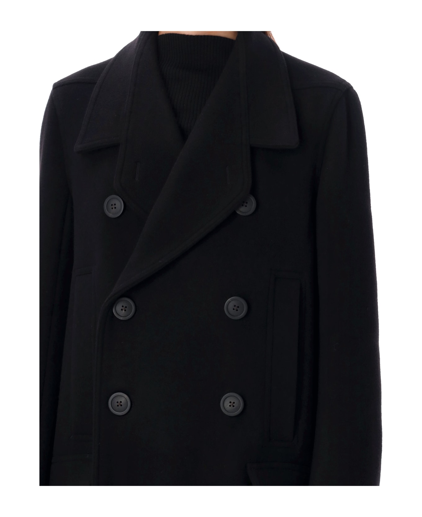 Rick Owens Officer Coat - BLACK