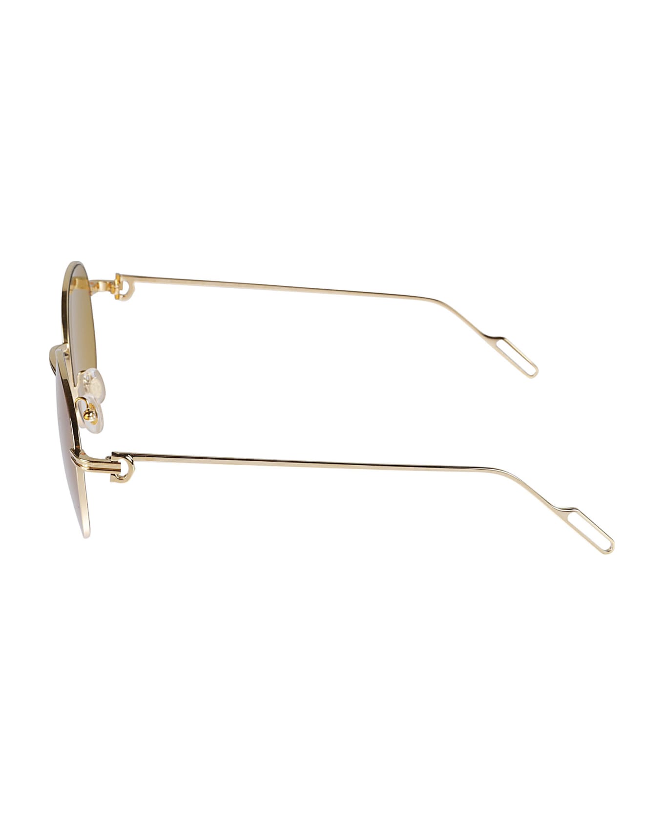 Cartier Eyewear Round Logo Sunglasses - 004 gold gold yellow サングラス