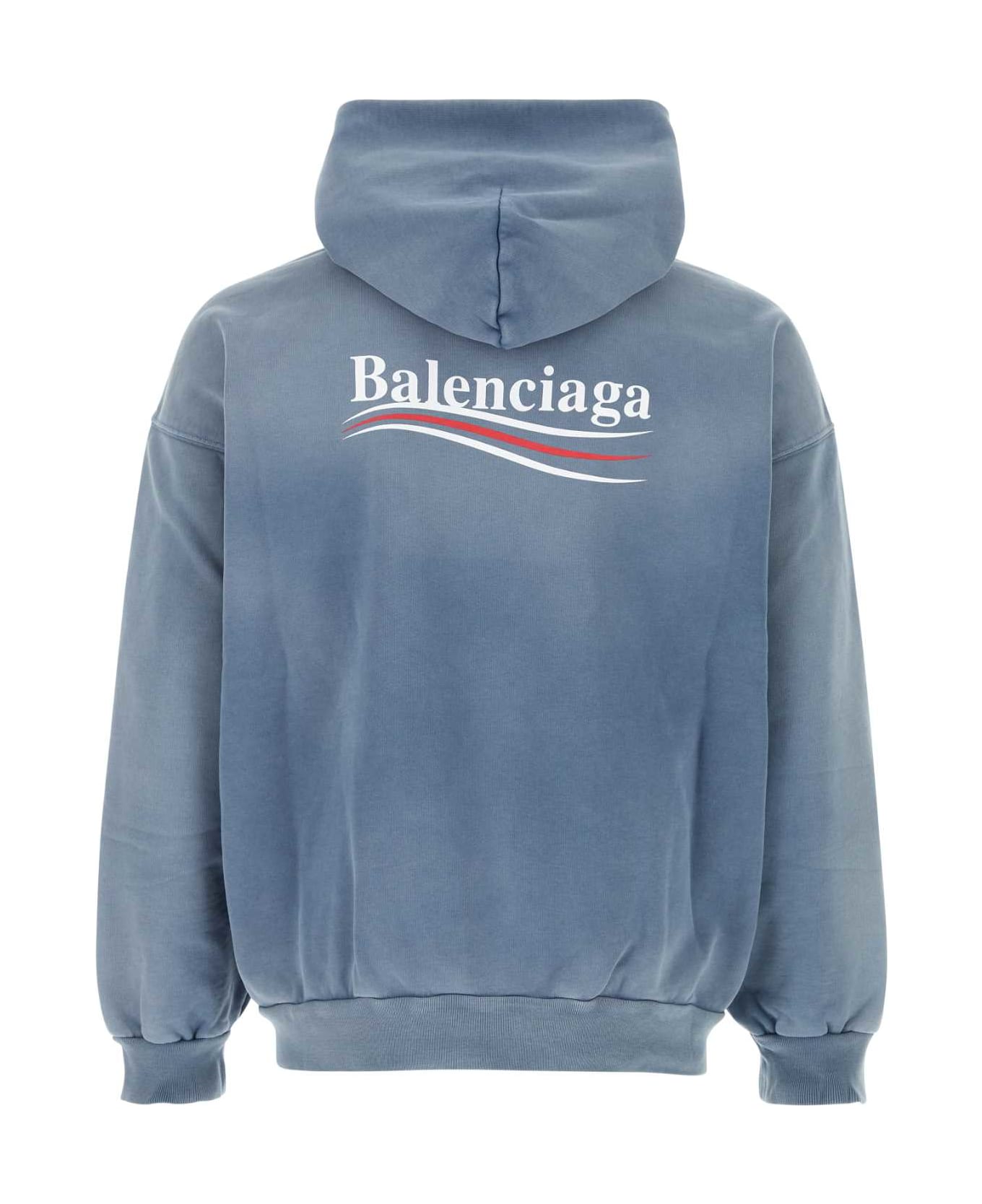 Balenciaga Political Campaign Hoodie - FADEDBLUEWHITERED