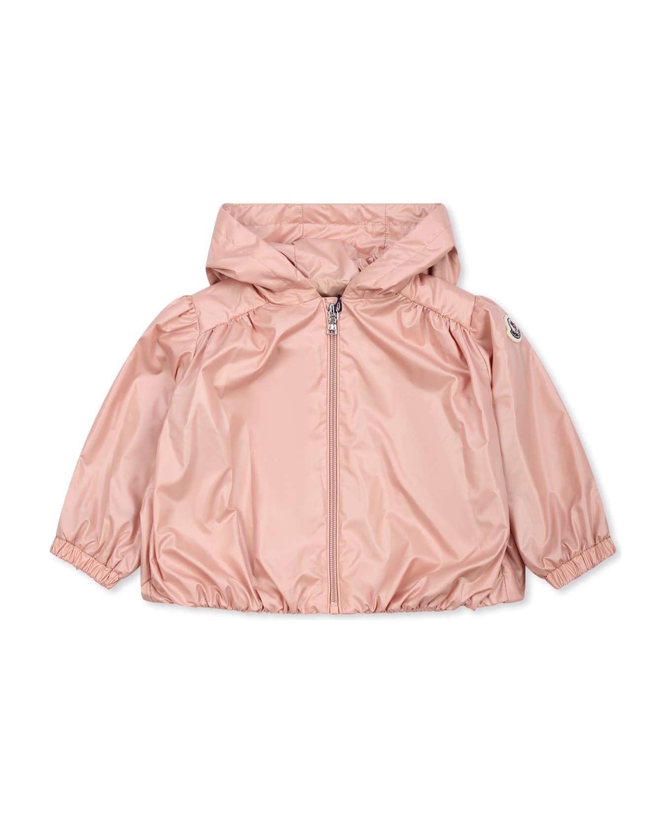 Moncler Pink Chazeron Windbreaker Jacket For Baby Girl With Logo - Pink