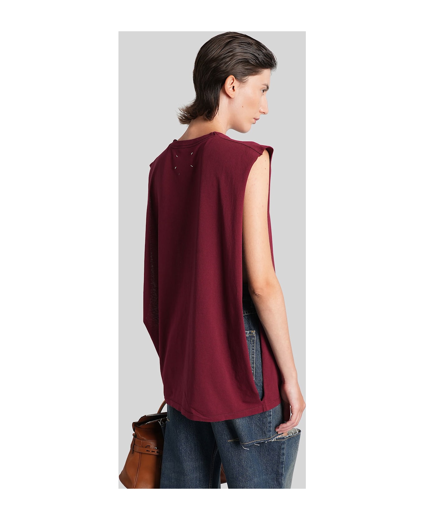 Maison Margiela Tank Top In Bordeaux Cotton - bordeaux