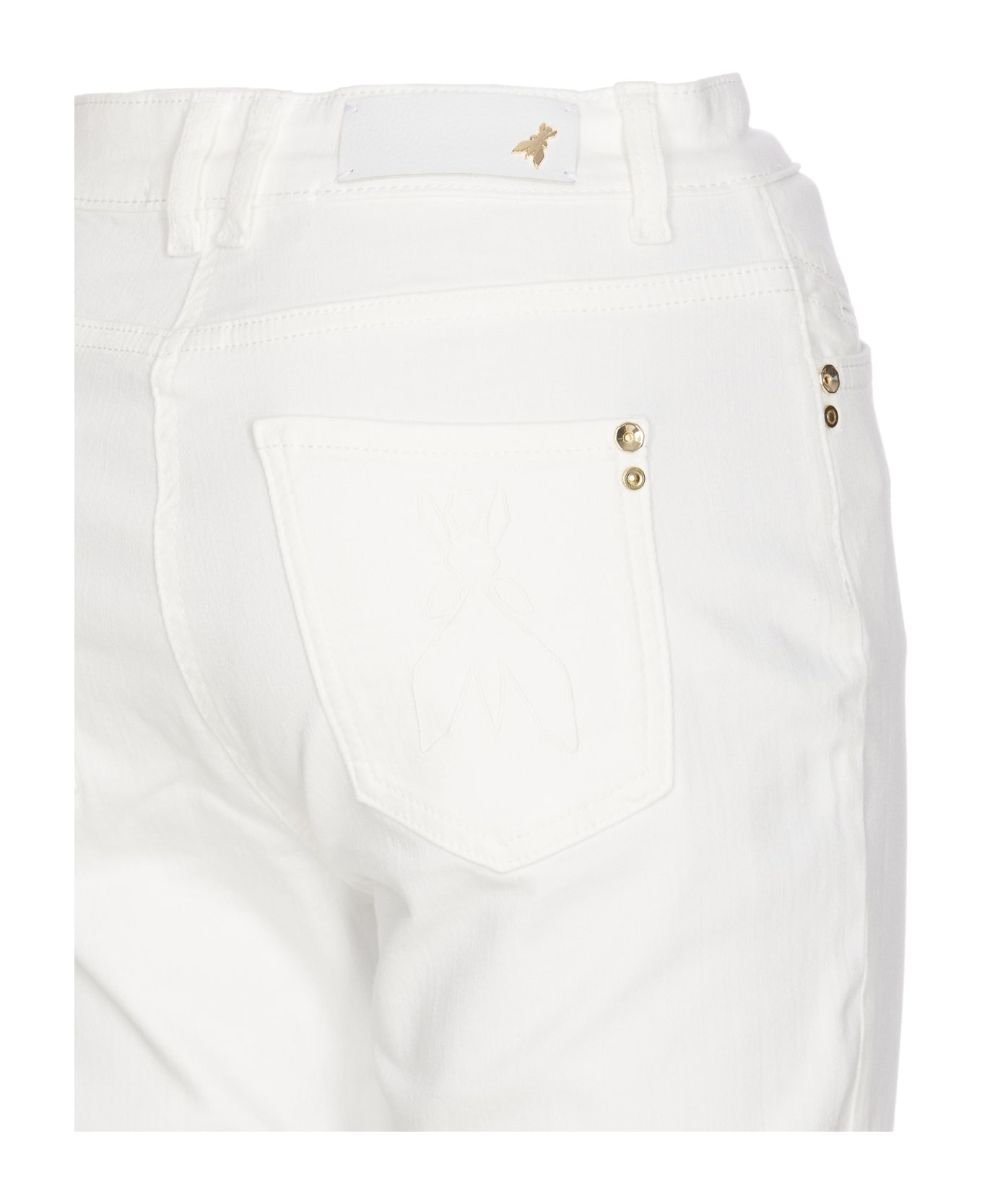 Patrizia Pepe Jeggings Trousers Fly Embroidery - White