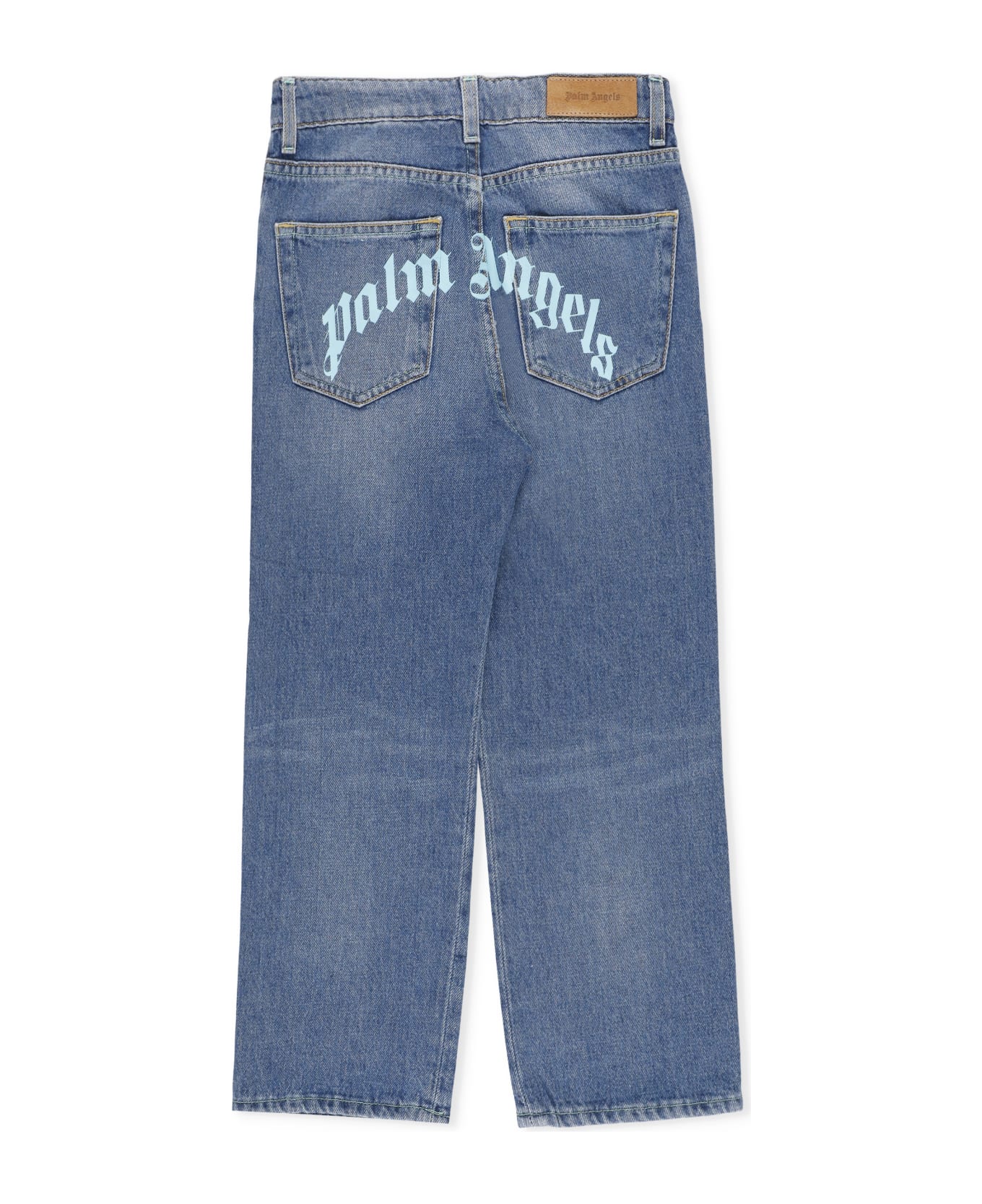 Palm Angels Jeans With Logo - Blue ボトムス