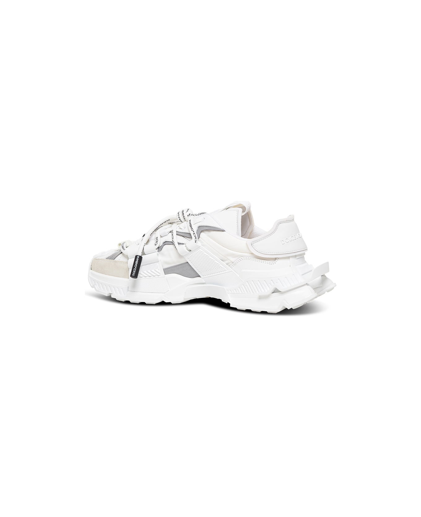 Dolce & Gabbana White Mix Of Materials Space Sneakers - White