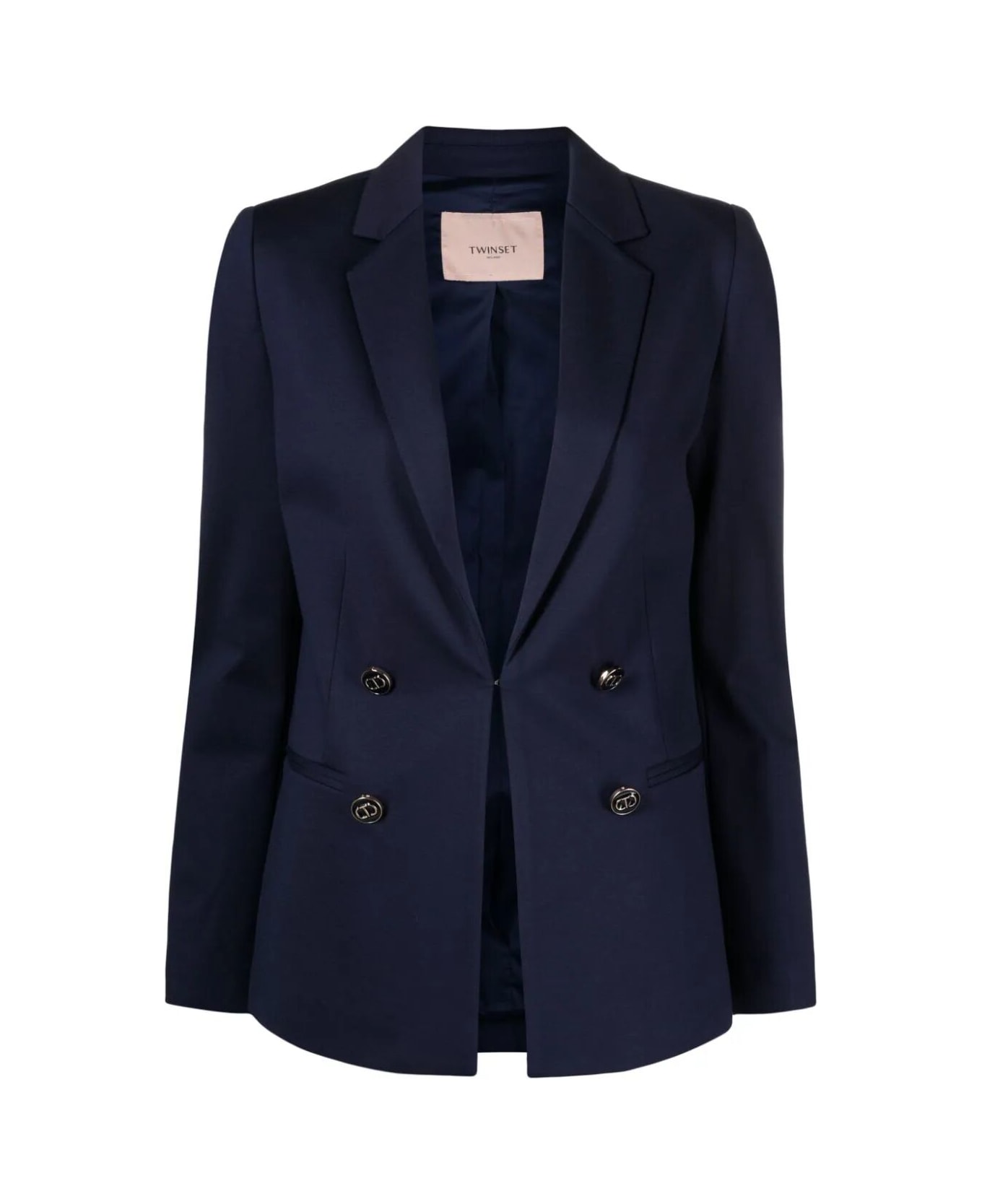 TwinSet Double Breasted Jacket - Mid Blue