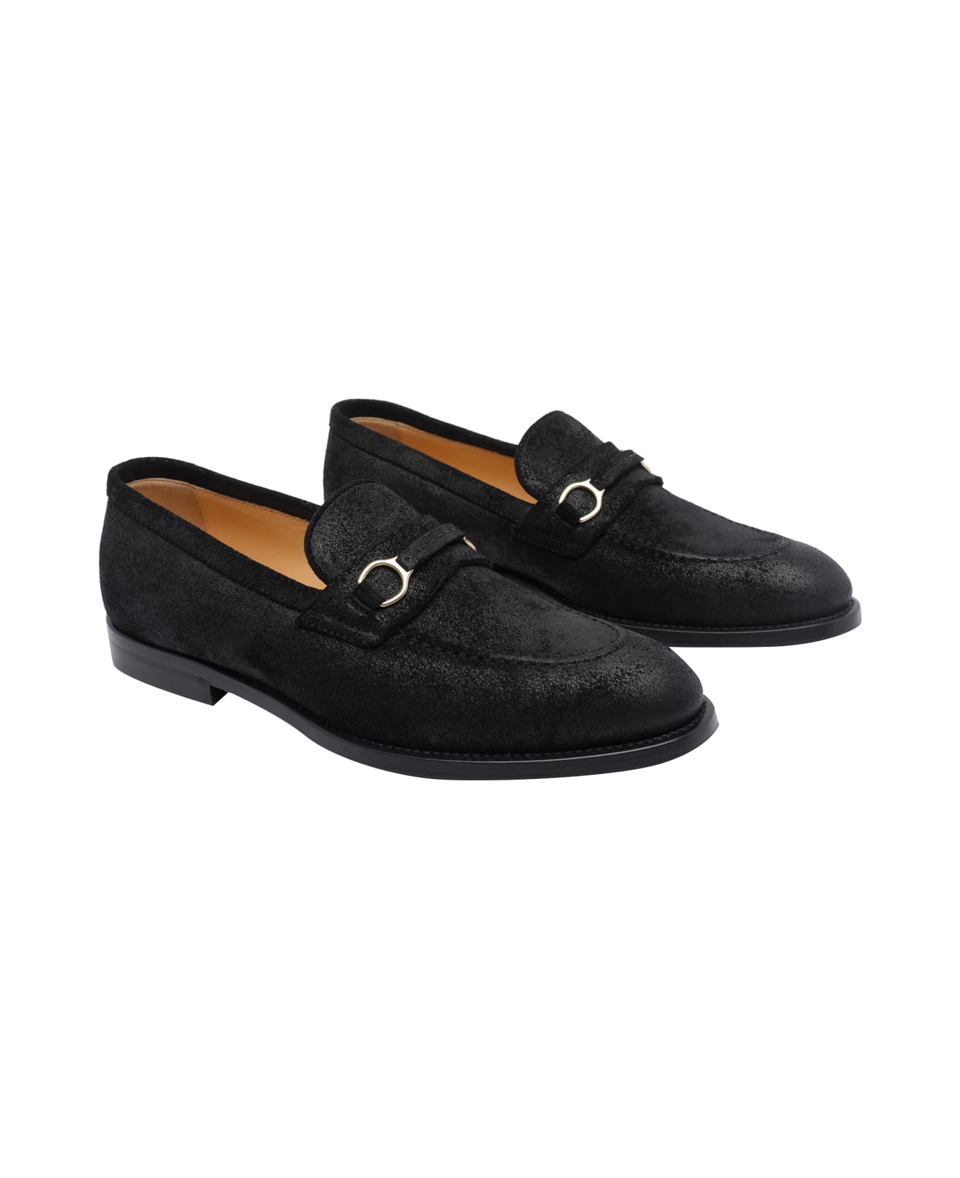 Brunello Cucinelli Penny Loafer In Oiled Suede With Clamp - Black