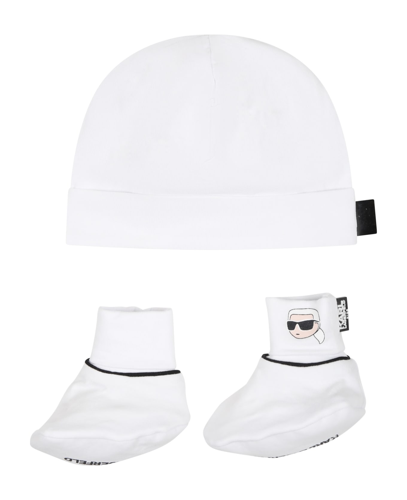 Karl Lagerfeld Kids White Set For Baby Boy With Logo - White アクセサリー＆ギフト