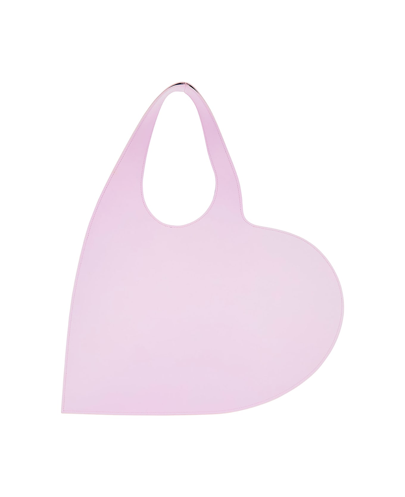 Coperni 'heart' Pink Tote Bag With Logo Print In Leather Woman - Pink ショルダーバッグ