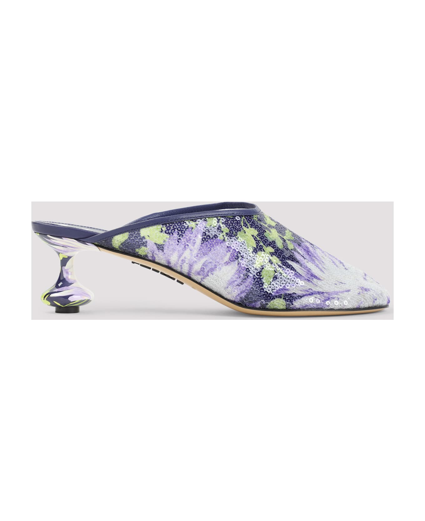 Loewe Toy 45 Sequins Mules - Navy Lilac