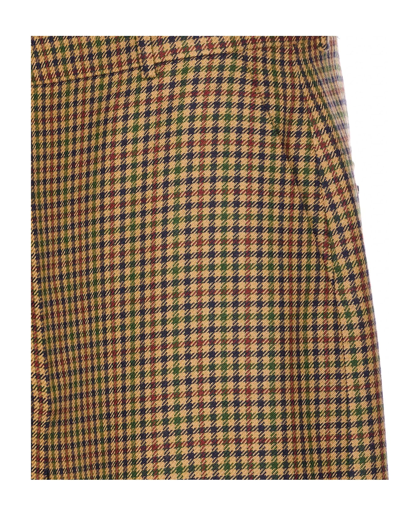 Saint Laurent Prince Of Galles Check Pants - Beige