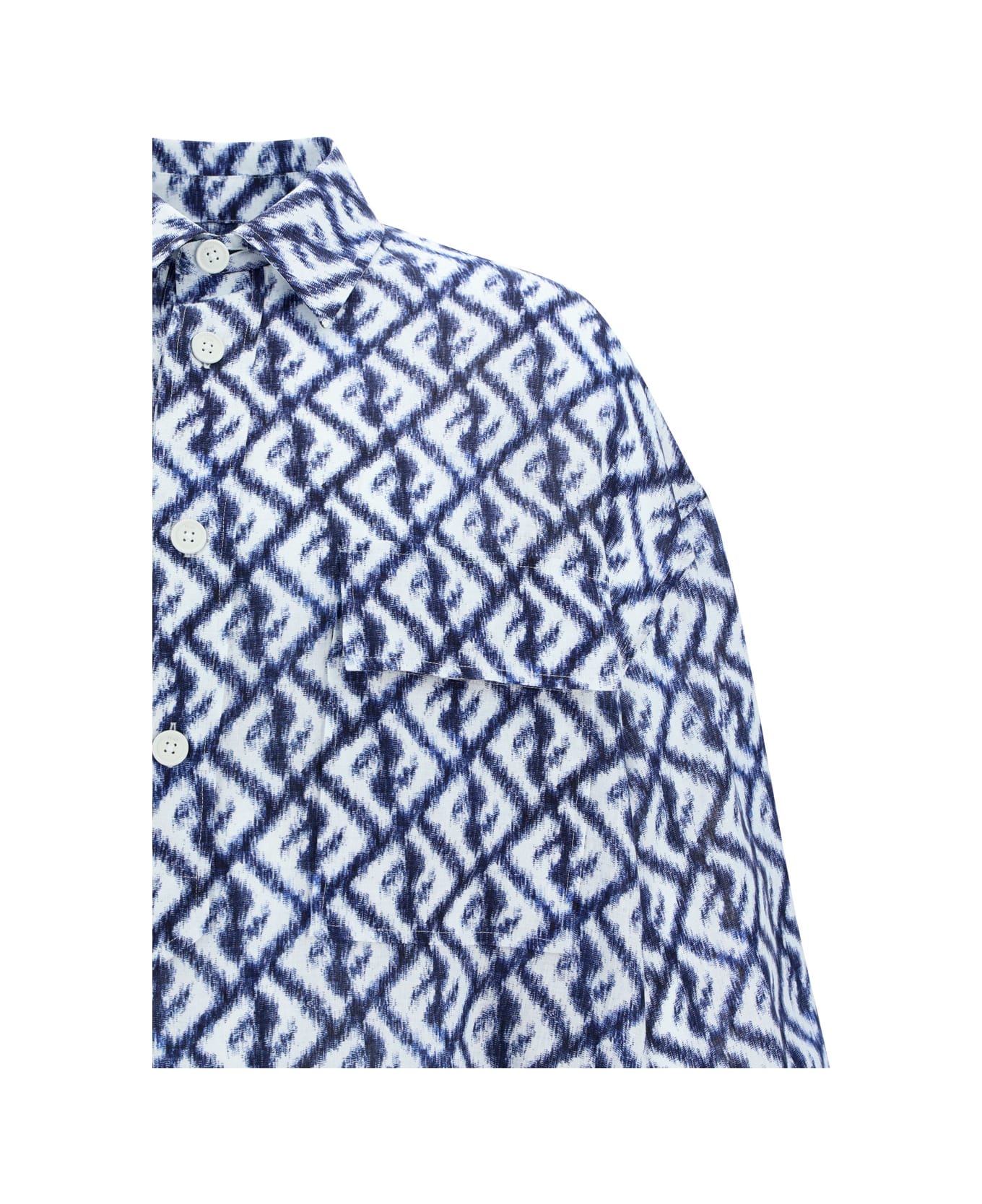 Fendi coat Linen Shirt - Blue