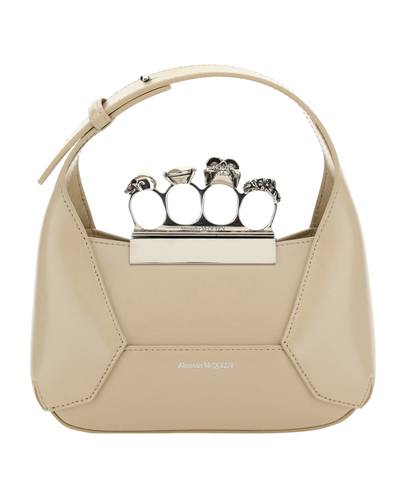 Alexander McQueen Jewelled Hobo Handbag - Beige