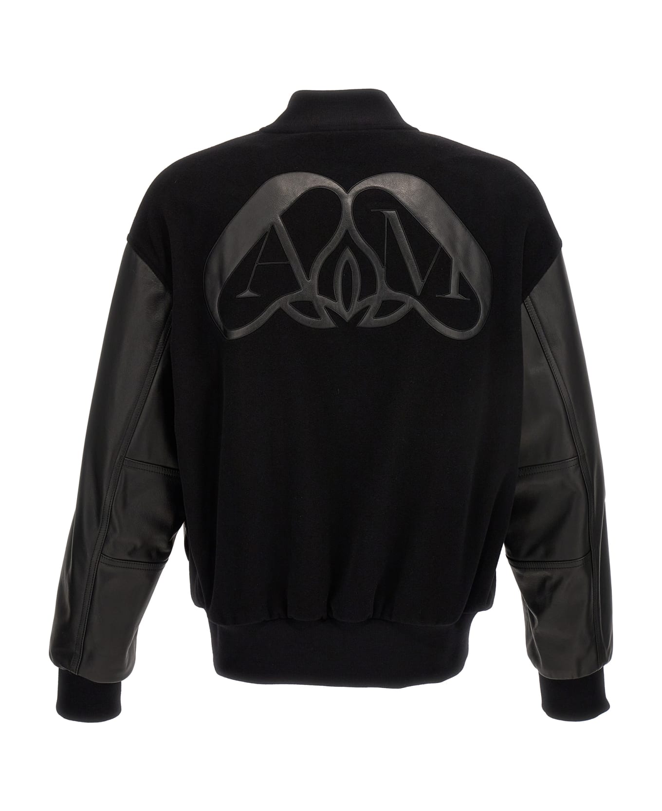 Alexander McQueen Logo Embroidery Bomber Jacket - Black  