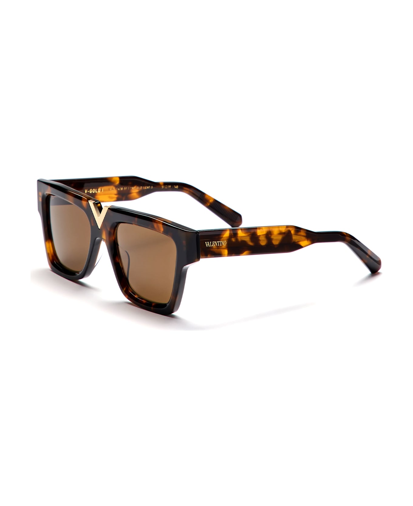 Valentino Eyewear V-gold-i - Brown Tortoise / Gold Sunglasses - Havana