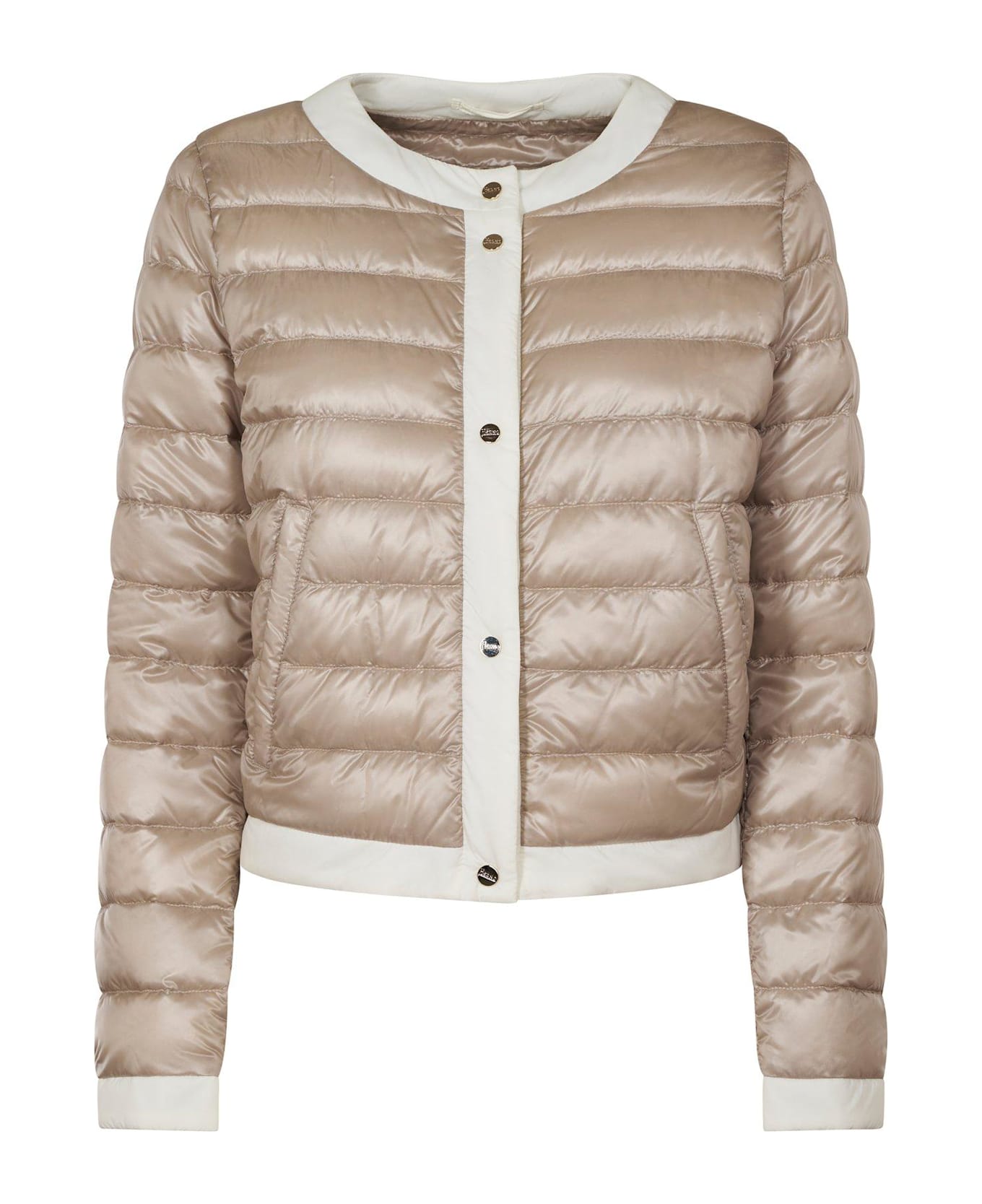 Herno Quilted Crewneck Coat - CHANTILLY