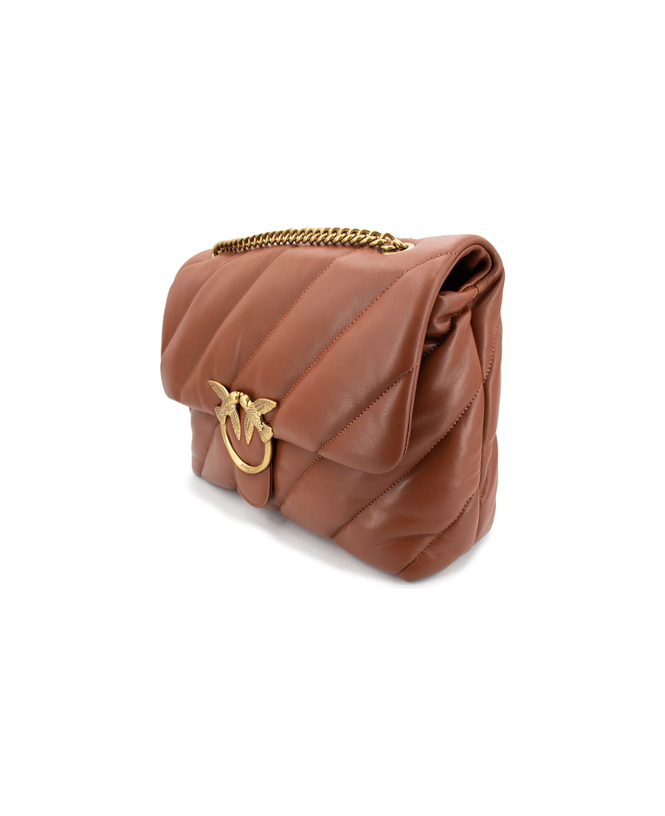 Pinko Love Classic Puffer Shoulder Bag - GOLD