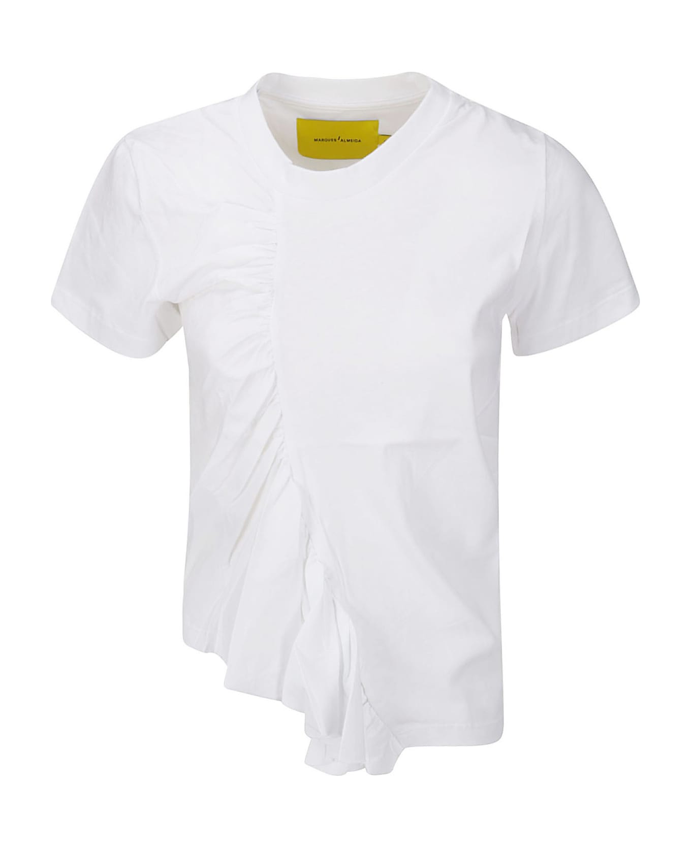 Marques'Almeida Gathered T-shirt - WHITE