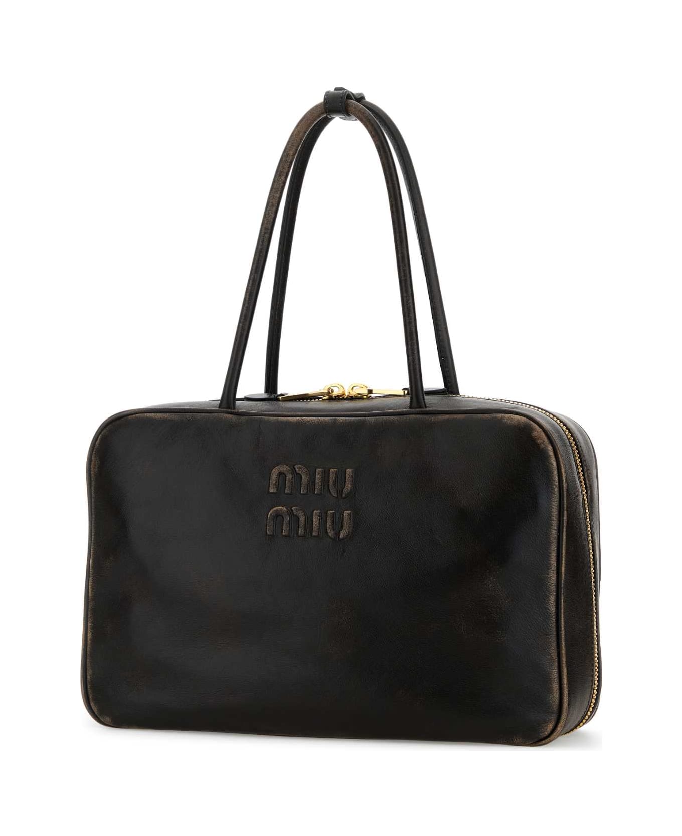 Miu Miu Dark Brown Leather Handbag - CAFFE