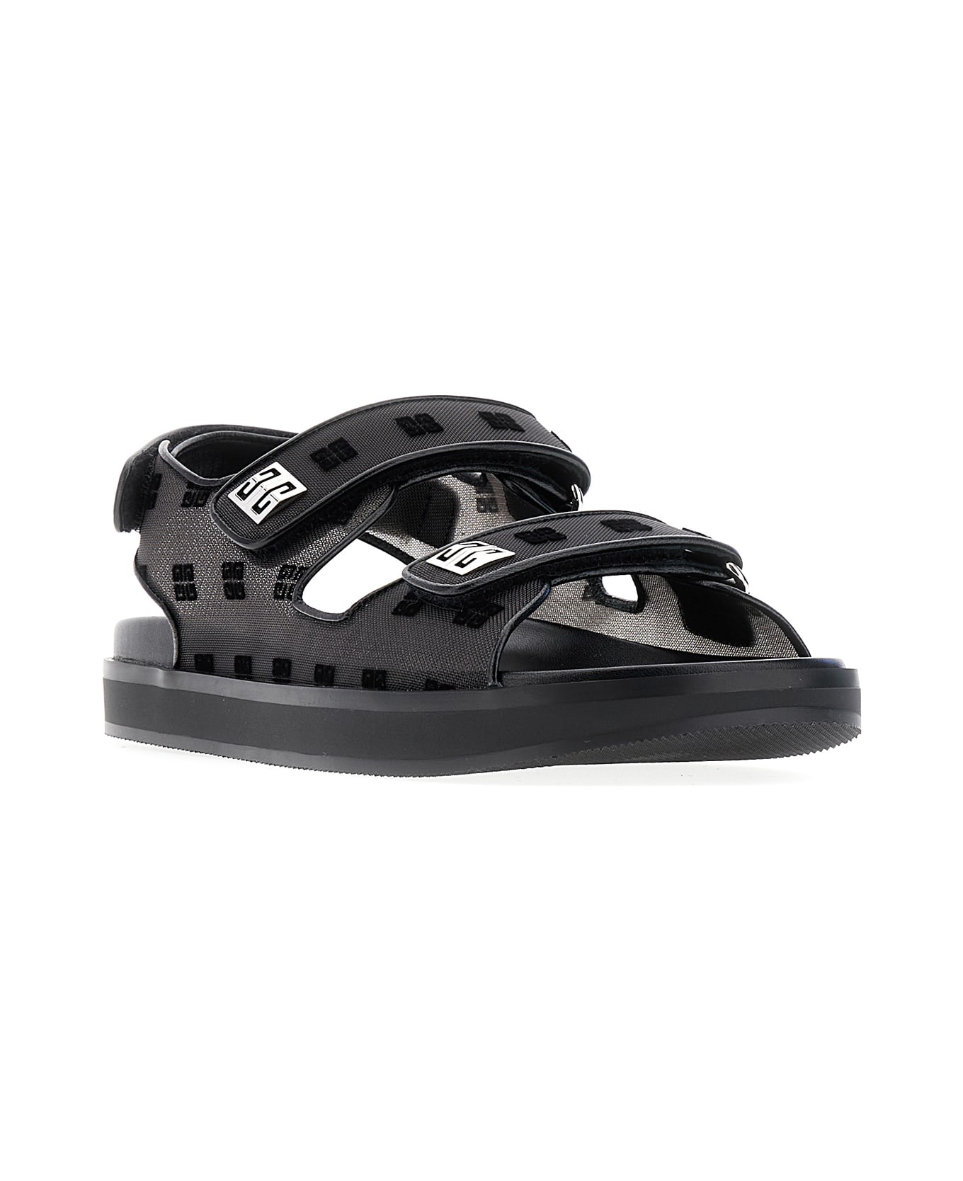 Givenchy Black Mesh 4g Sandals - 001