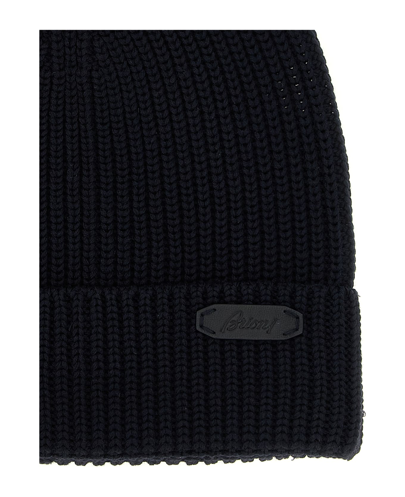 Brioni Ribbed Wool Beanie - Blue