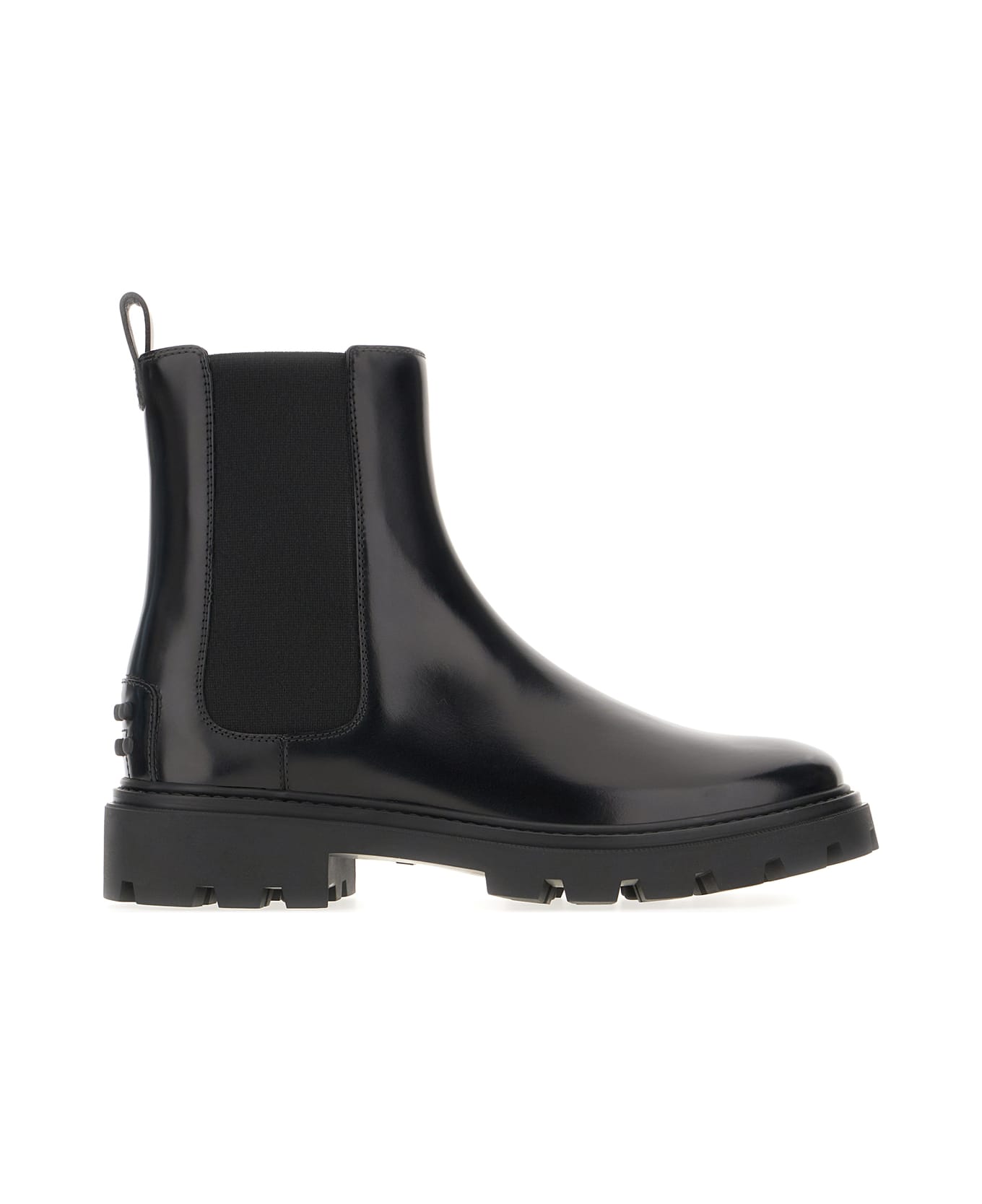 Tod's Black Leather Ankle Boots - BLACK