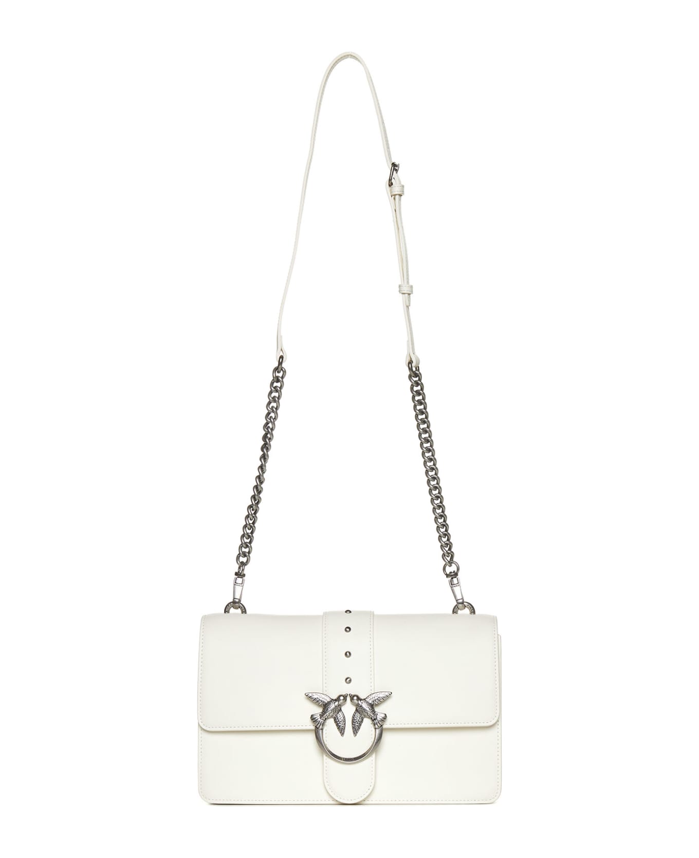 Pinko Love One Classic Shoulder Bag - White