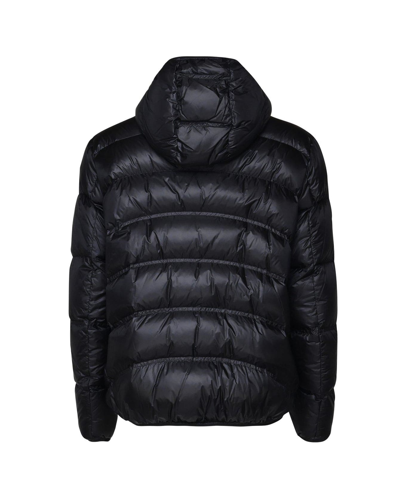 Moncler Logo Patch Hooded Padded Jacket - Blue