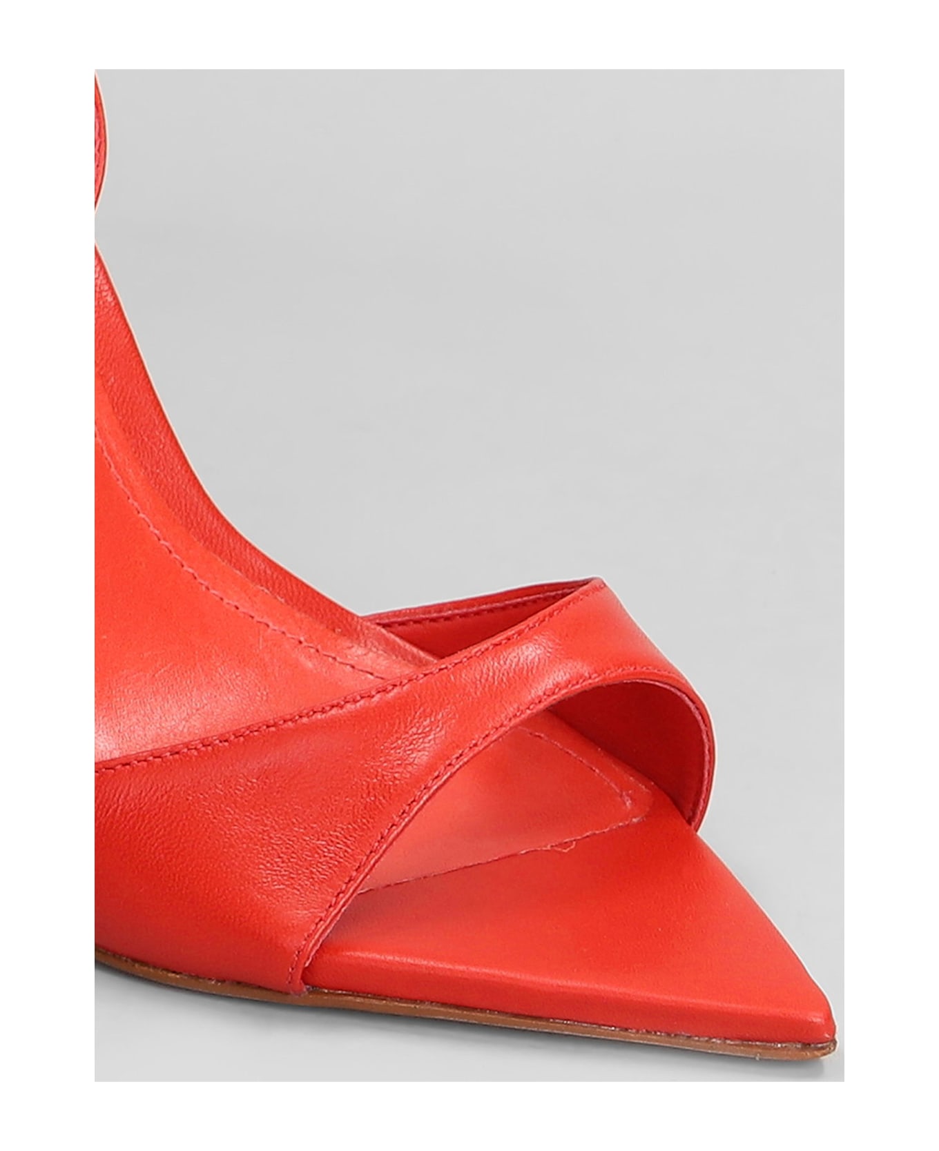 Schutz Sandals In Red Leather - red