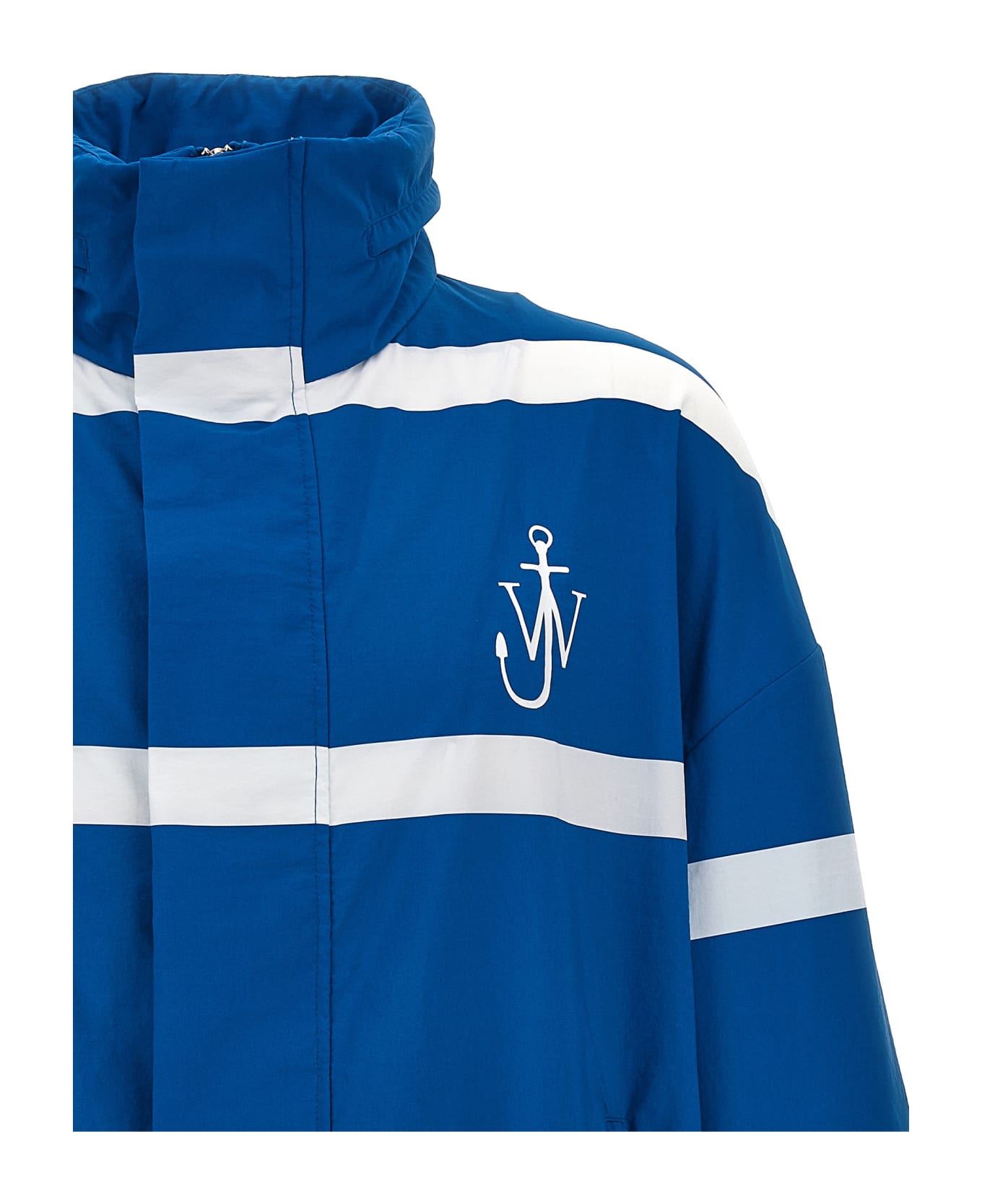 J.W. Anderson Logo Print Striped Jacket - Blue
