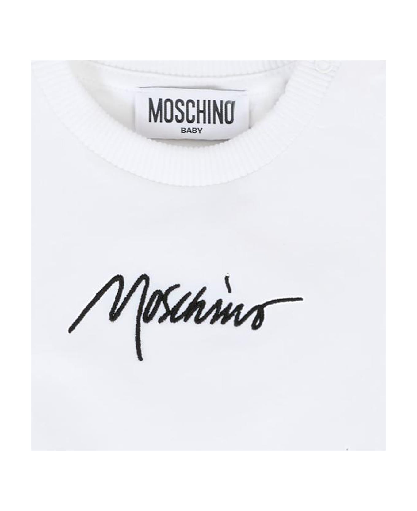 Moschino White T-shirt For Baby Girl With Logo - White