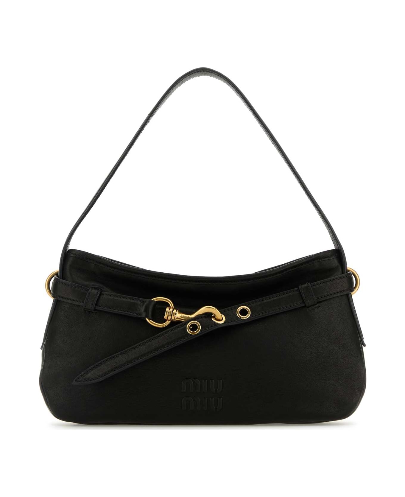 Miu Miu Black Nappa Leather Avenue Shoulder Bag - Nero