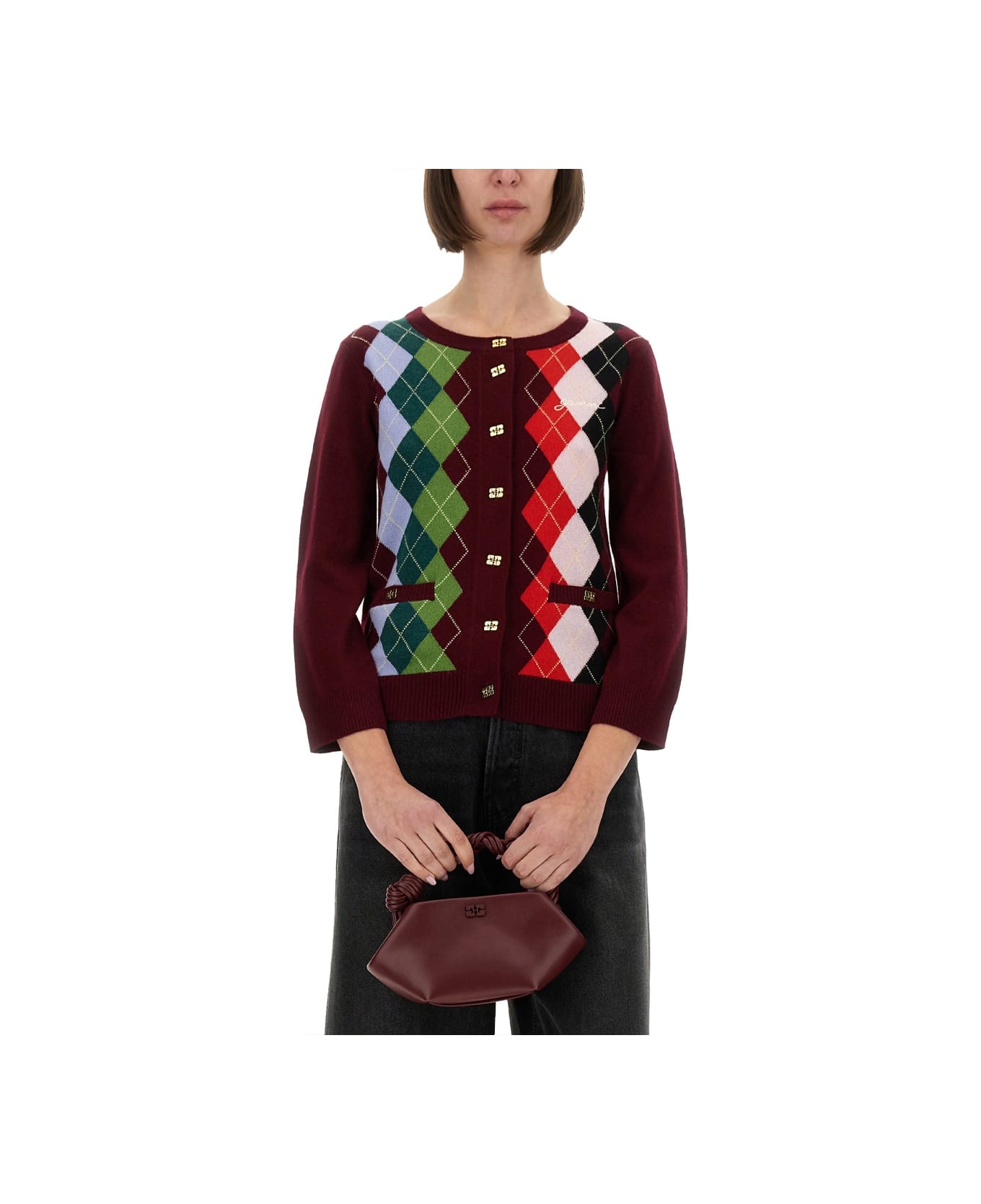 Ganni Jacquard Cashmere Cardigan