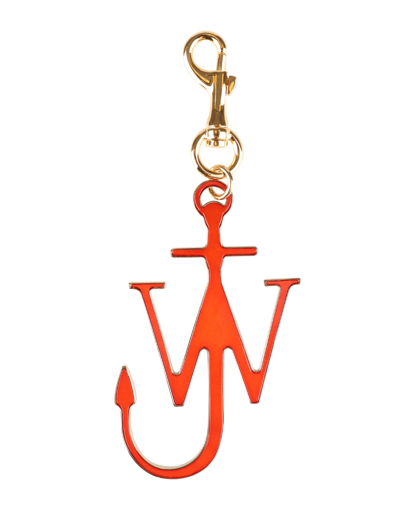 J.W. Anderson Gold Metal Anchor Key Ring - Orange