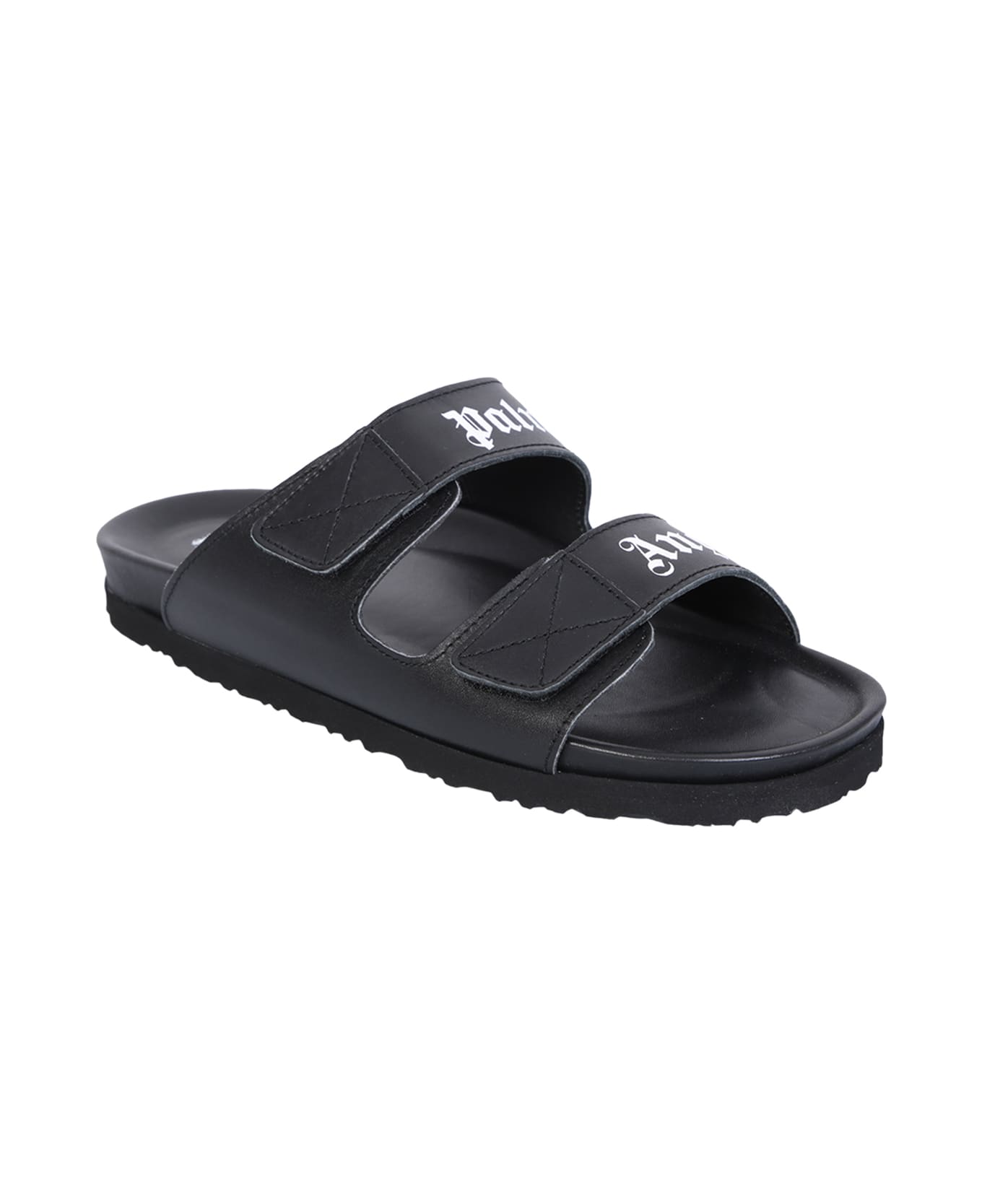 Palm Angels Logo-print Sandals - Black