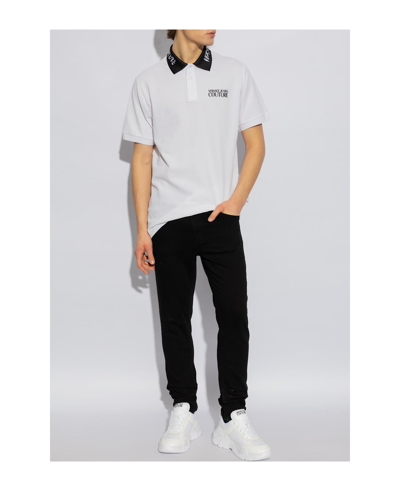 Versace Jeans Couture Sneakers With Printed Logo - White