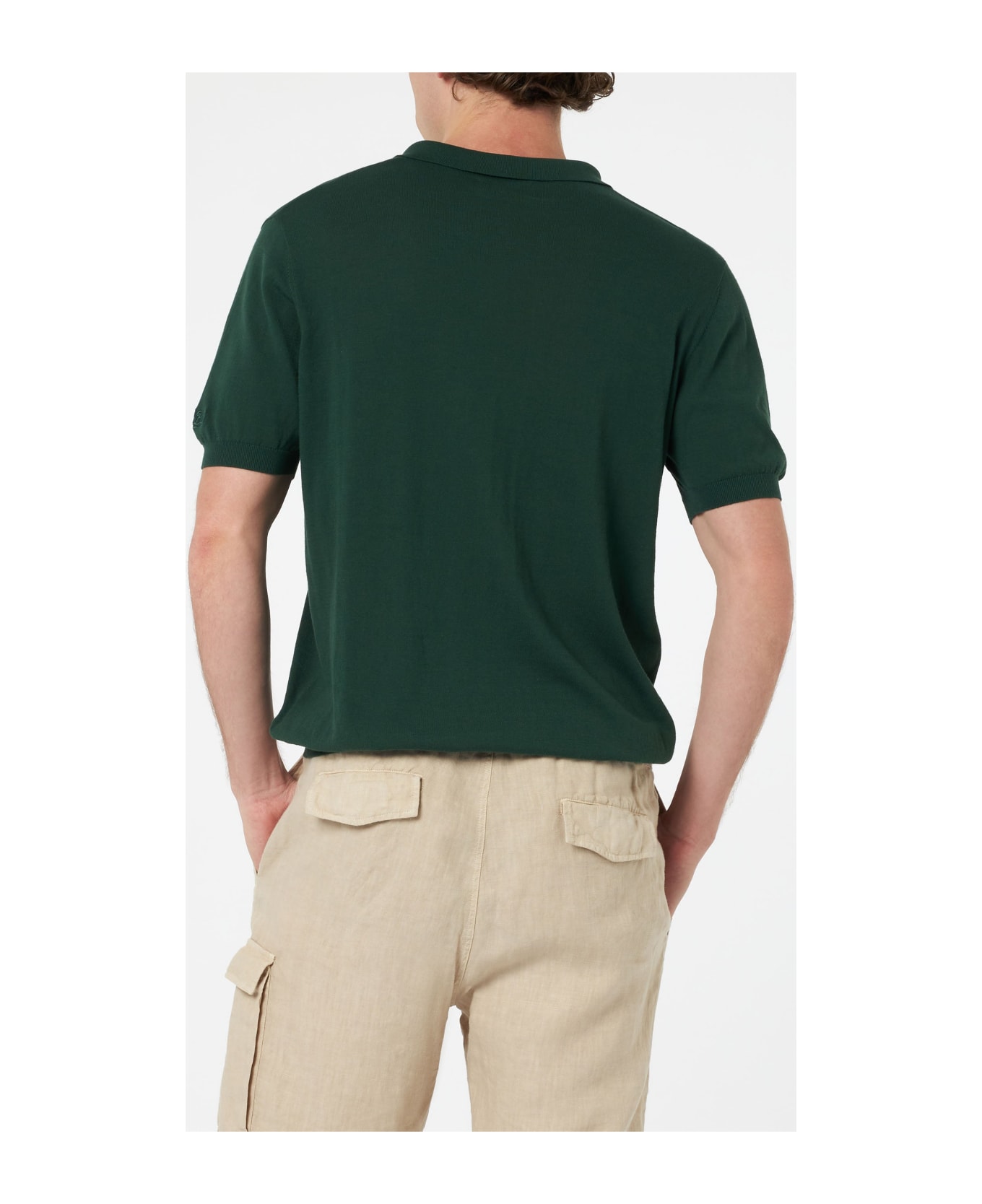 MC2 Saint Barth British Green Buttonless Knitted Polo Shirt Sloan - GREEN