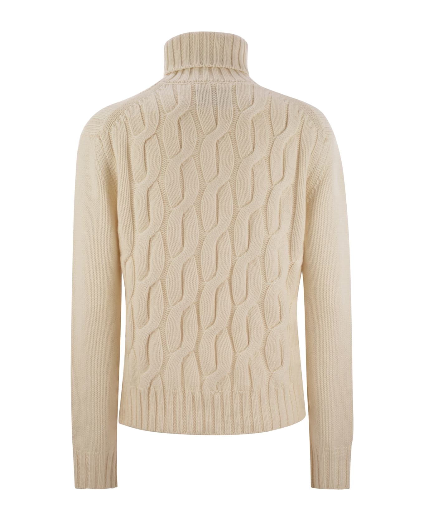MC2 Saint Barth Giverny - Cable-knit Turtleneck Jumper - White